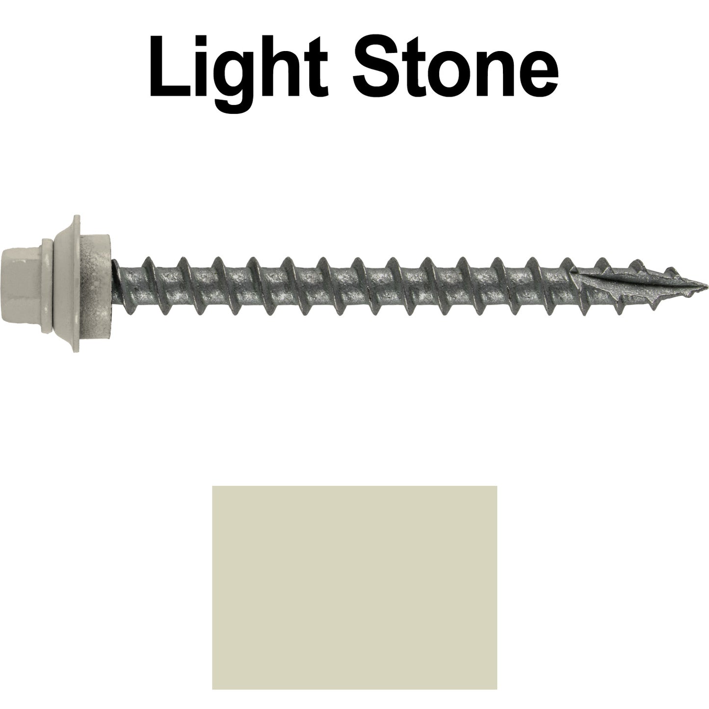 12 X 2-1/2" Metal Roofing Screws For OSB and Plywood - Galvanized Metal to Wood Type 17 Tip - 1/4" Hex Head - Assembled EPDM Washer