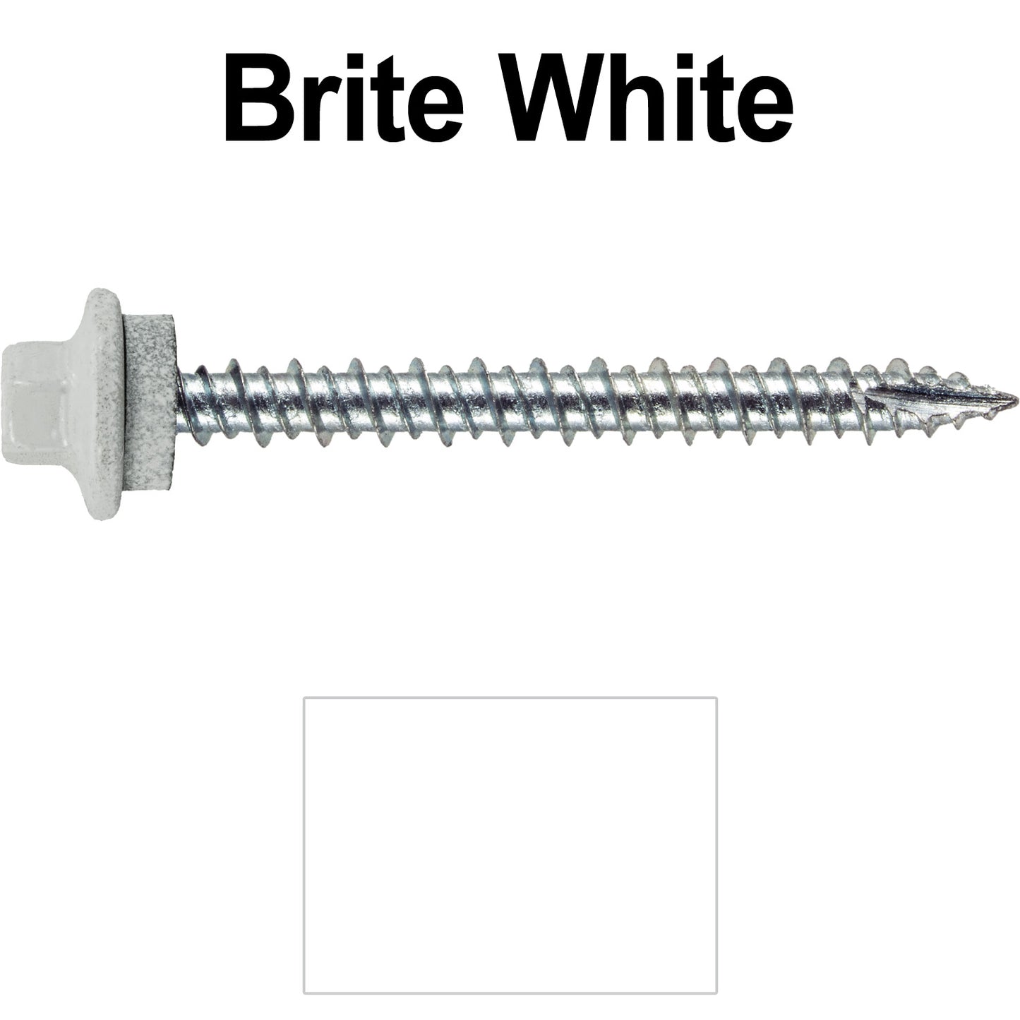 10 x 2” - STAINLESS HEX / ZINC Sheet Metal Roof Screw. Self starting metal to wood siding screws. EPDM washer. Colored head.