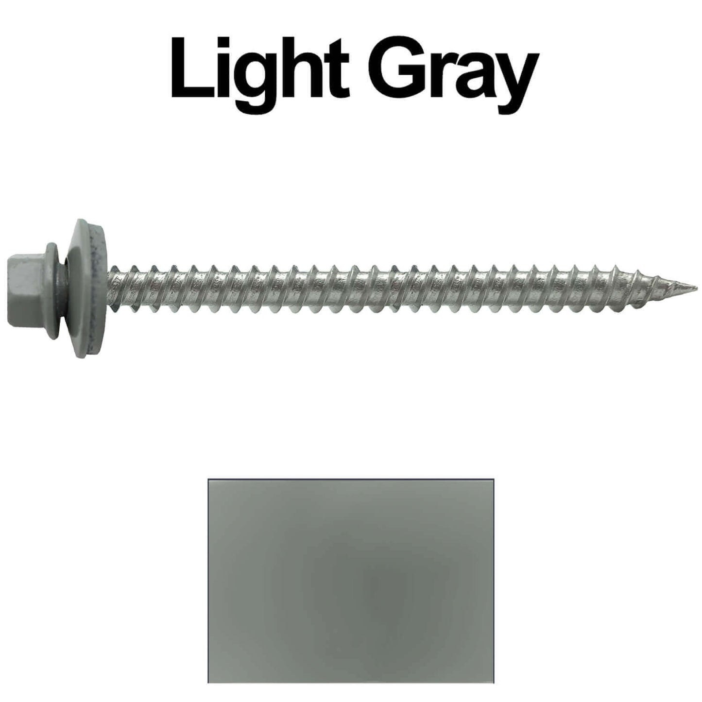 9 x 2-1/2" - Stainless Steel Metal Roofing Screws - Hex Washer Head - Self starting metal to wood siding screws. EPDM washer. Colored head.