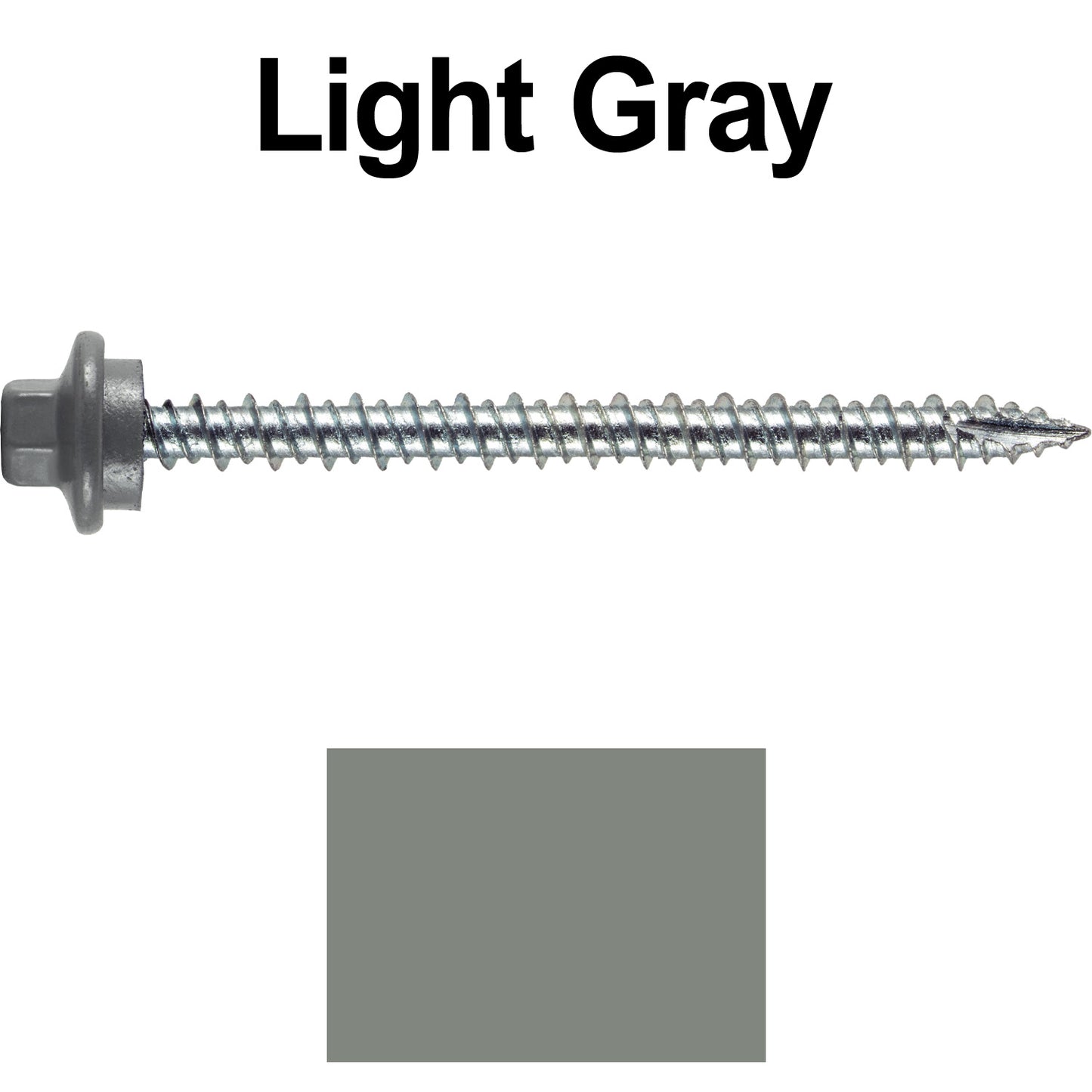 10 x 2-1/2” - STAINLESS HEX / ZINC Sheet Metal Roof Screw. Self starting metal to wood siding screws. EPDM washer. Colored head.