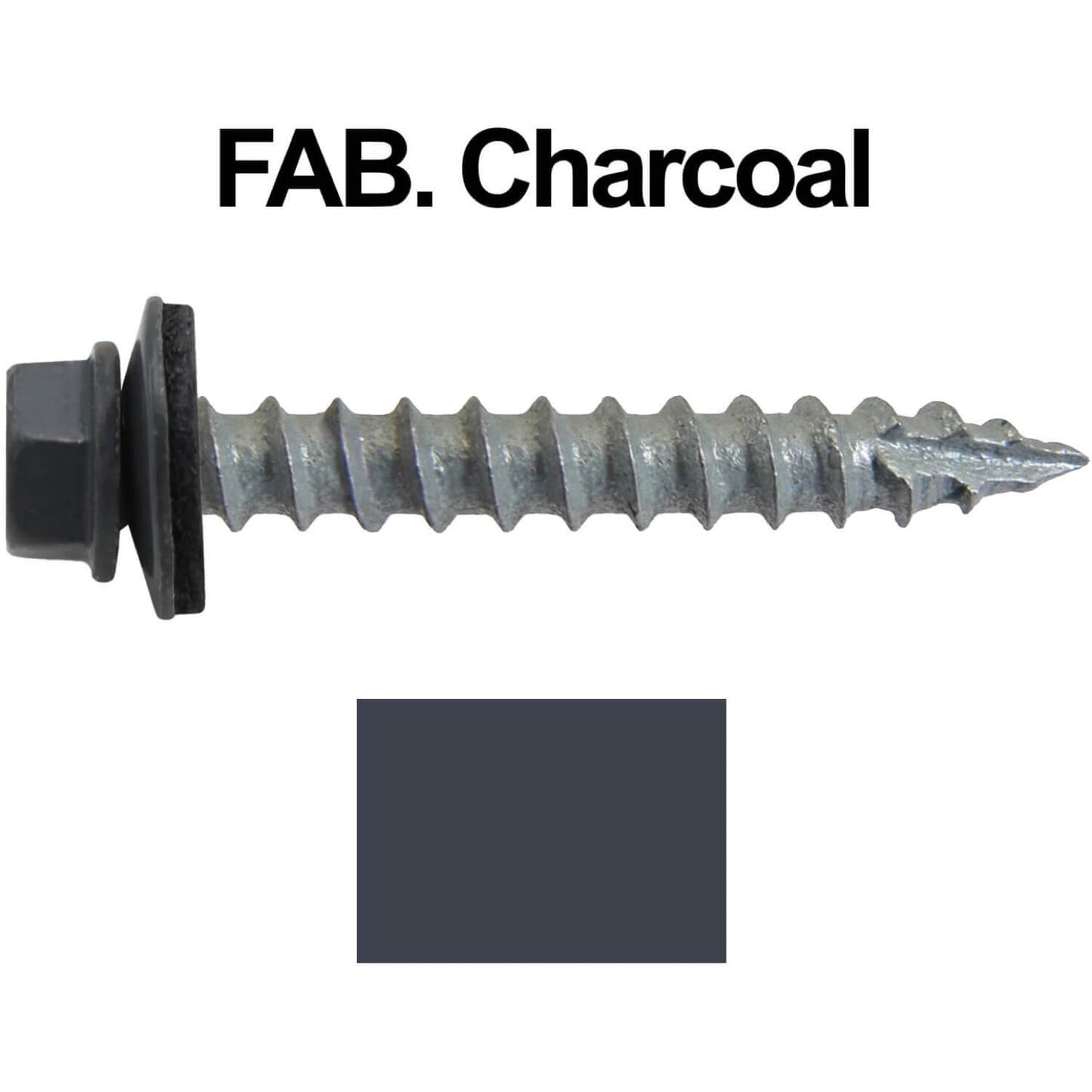 #14 x 1-1/2" Metal ROOFING SCREWS - Hex Washer Head - Self starting/self tapping - EPDM washer. Colored head.