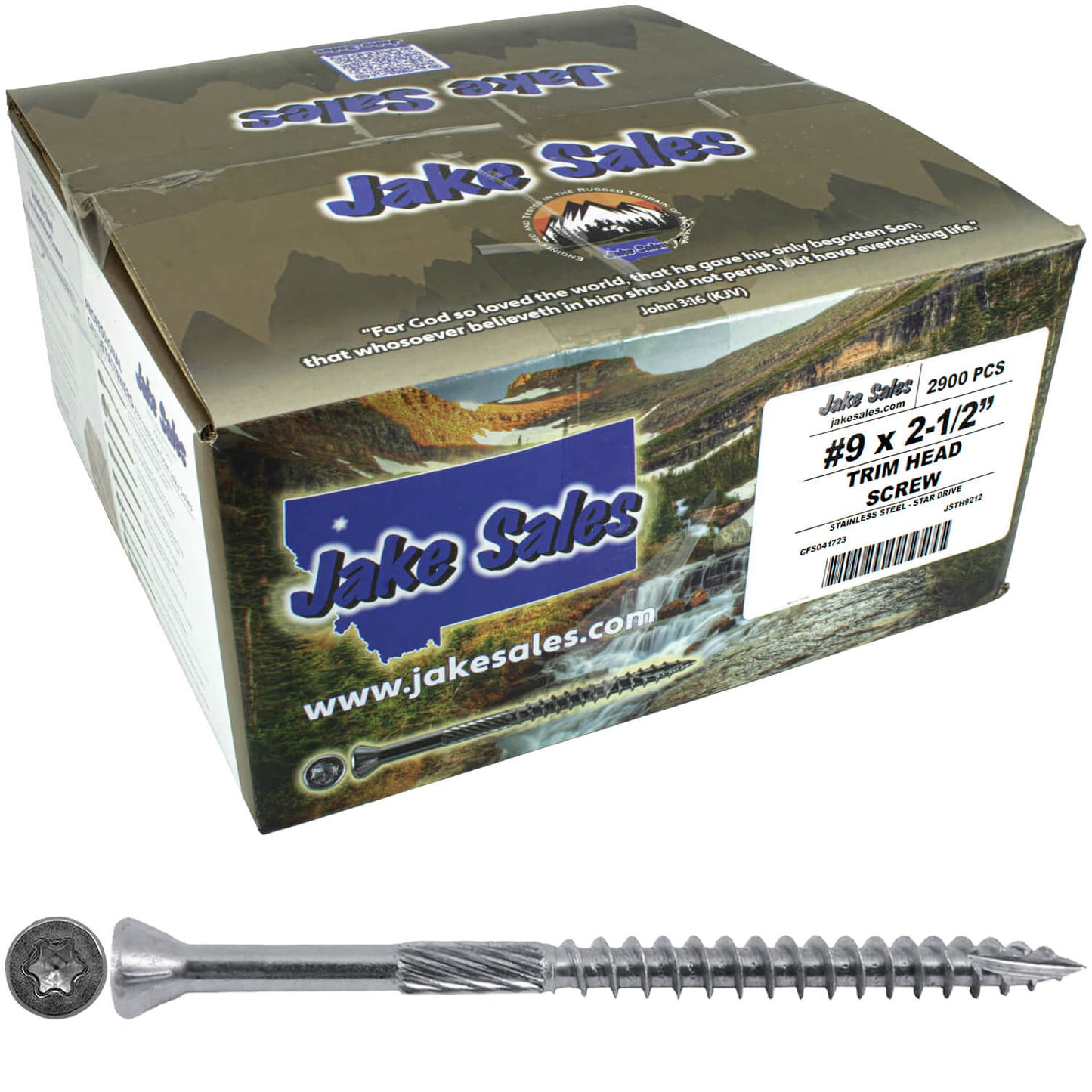 #9 Silver Star Stainless Steel TRIM HEAD Screw Torx/Star Head - Stainless Steel TRIM HEAD Wood Screws