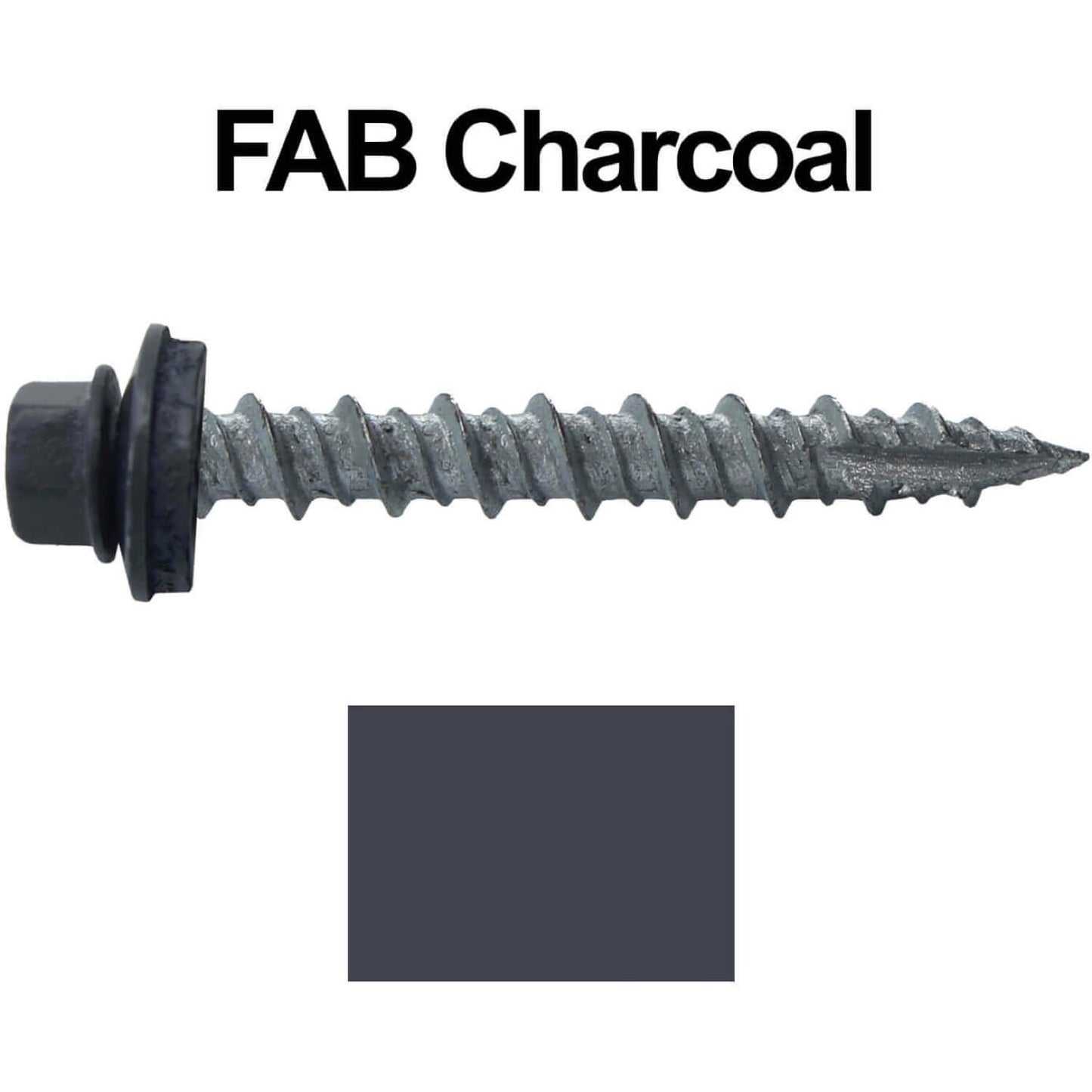 #10 x 1-1/2" Metal ROOFING SCREWS - Hex Washer Head - Self starting/self tapping - EPDM washer. Colored head.