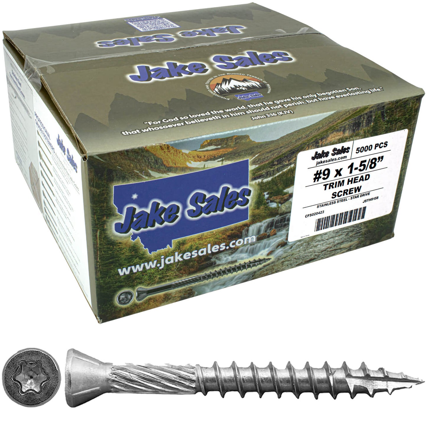 #9 Silver Star Stainless Steel TRIM HEAD Screw Torx/Star Head - Stainless Steel TRIM HEAD Wood Screws