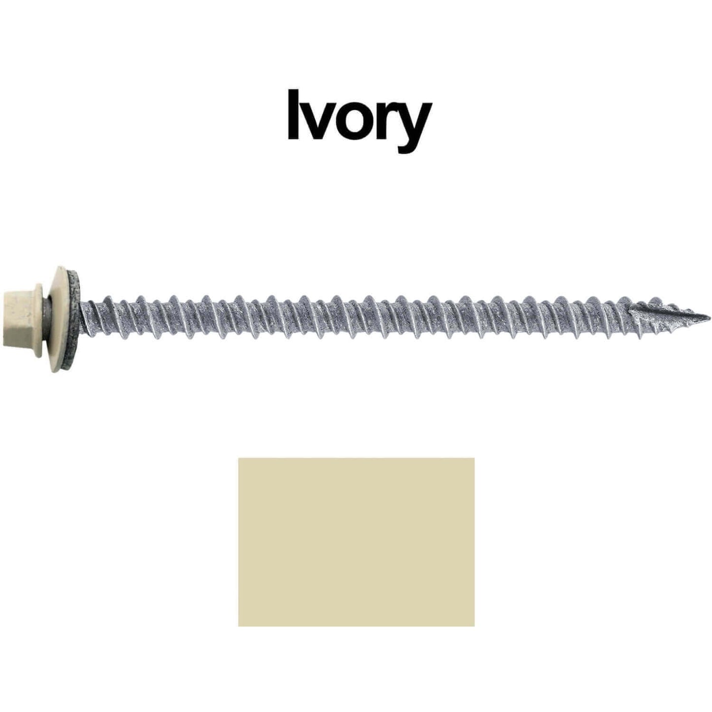 #10 x 3" Metal ROOFING SCREWS - Hex Washer Head - Self starting/self tapping - EPDM washer. Colored head.