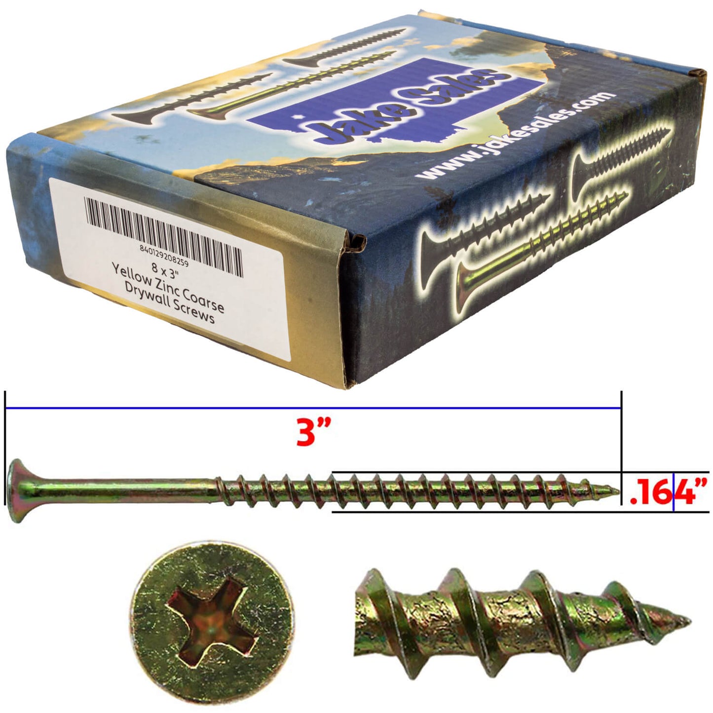Yellow Zinc Coarse Thread Drywall, Gypsum board, Sheetrock, Plasterboard Screws. Use for all purpose wood screws