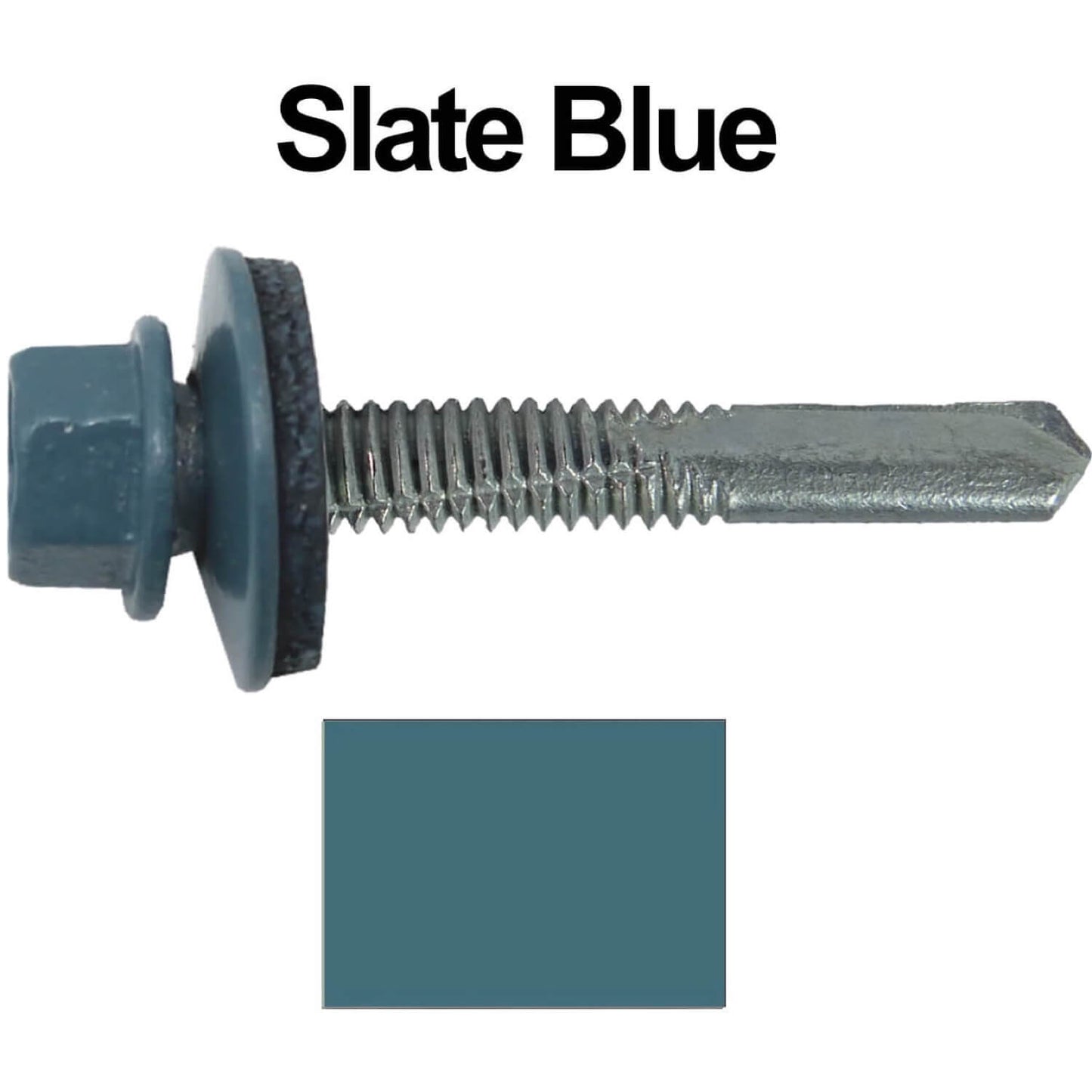 #12 x 1-1/2" Metal to Metal Type #5 Roofing Screws - Hex Head Drill Point. 9/16" EPDM Washer. Colored Head.
