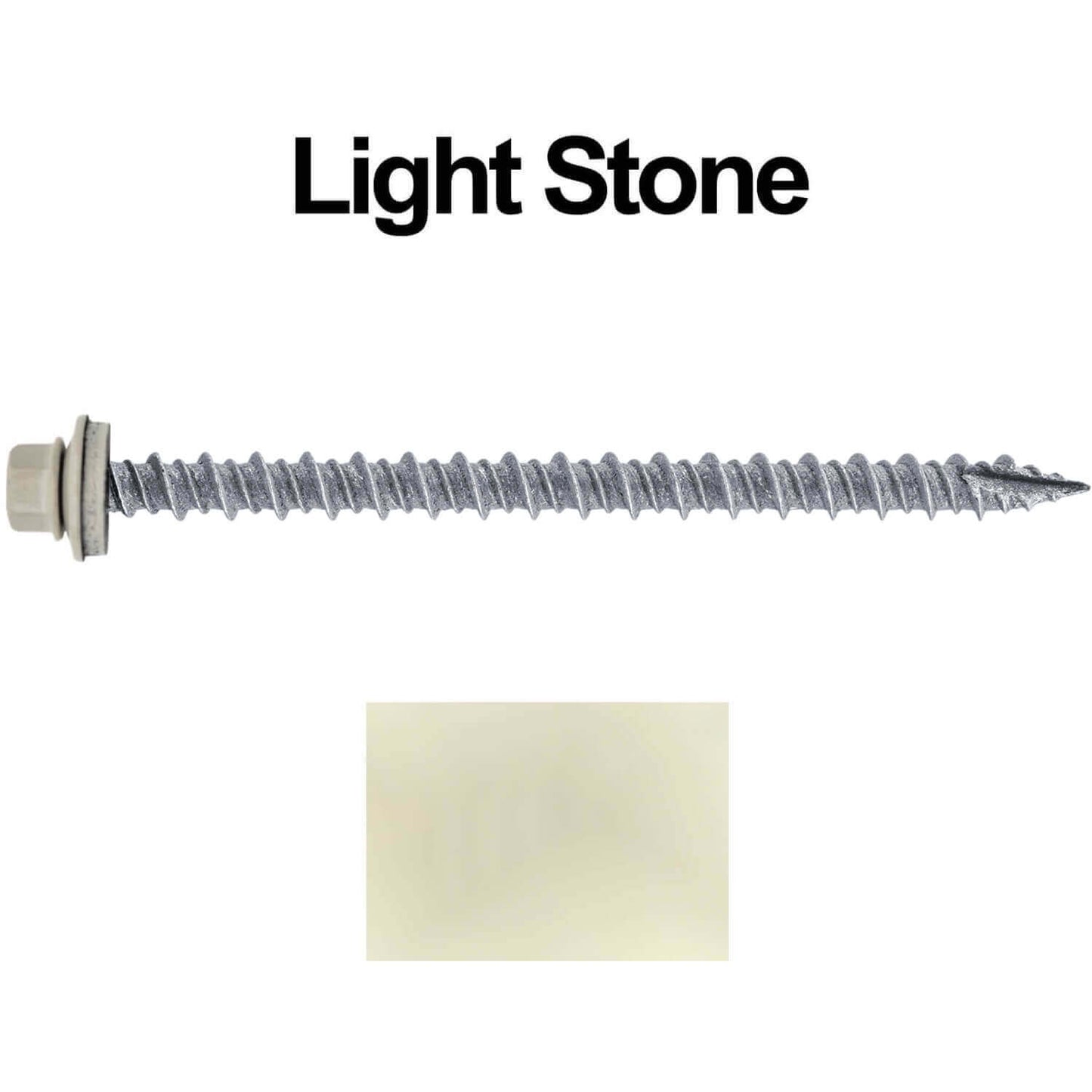 #10 x 3" Metal ROOFING SCREWS - Hex Washer Head - Self starting/self tapping - EPDM washer. Colored head.