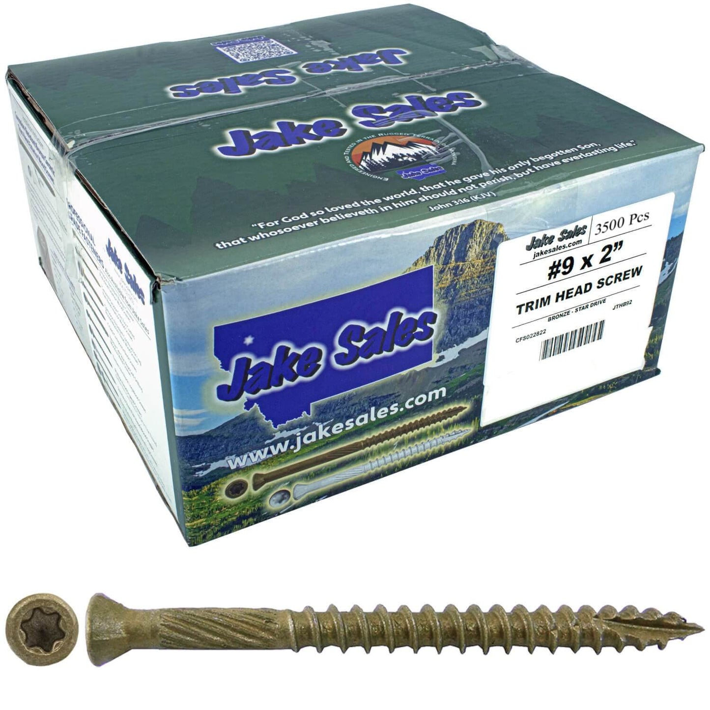 #9 Bronze Star Trim Head Wood Screw Torx/Star Drive Head - Multipurpose Exterior Coated Torx/Star Drive Wood Screws