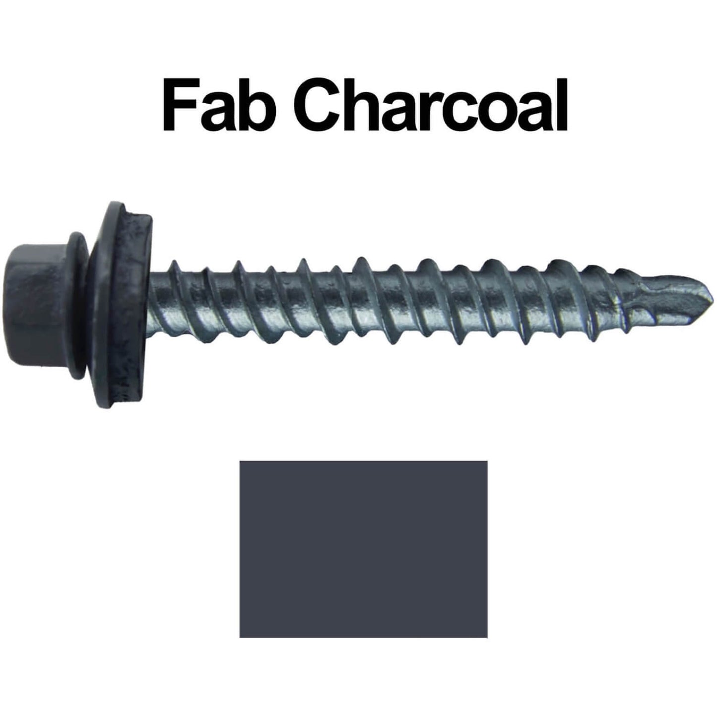 #10 x 1" Mini Driller Sheet Metal Roofing Screw - Hex Washer Head - Self starting metal to wood siding screws. EPDM washer. Colored head.