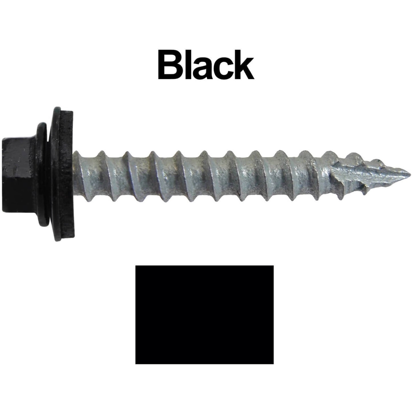 #14 x 1-1/2" Metal ROOFING SCREWS - Hex Washer Head - Self starting/self tapping - EPDM washer. Colored head.