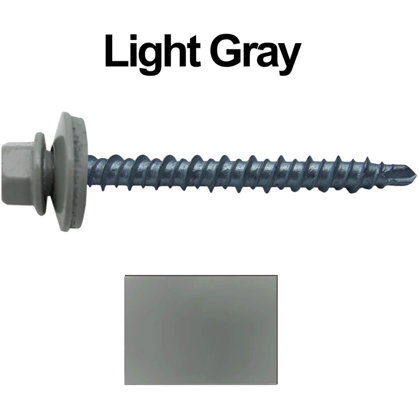 10 x 2" - Mini Driller Sheet Metal Roofing Screw - Hex Washer Head - Self starting metal to wood siding screws. EPDM washer. Colored head.