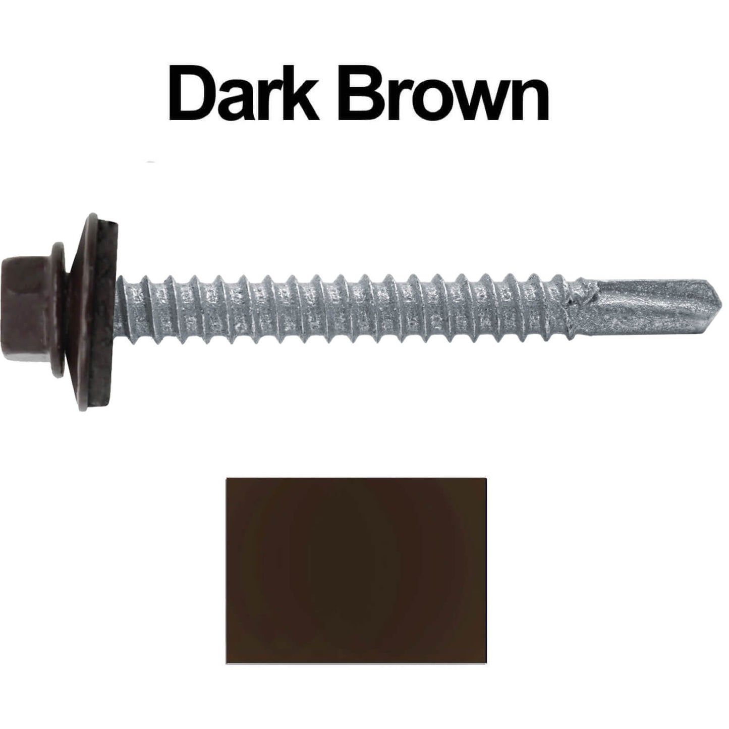 #12 x 2" Metal to Metal Type #3 Metal Roofing Screws - Hex Head Drill Point - 9/16" EPDM Washer.