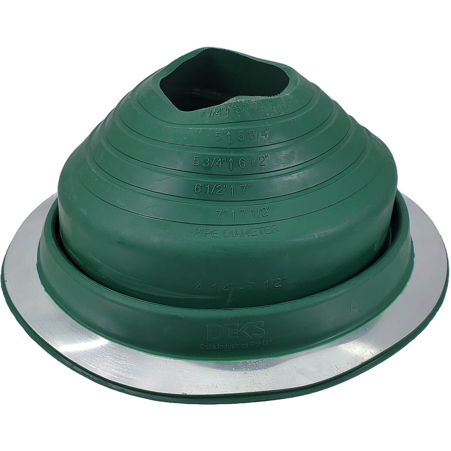 Dektite Round EPDM Pipe Flashings in Multiple Colors and Three Different Sizes. Continuous Service Temperature Ranges of -58F to 239F (EPDM)