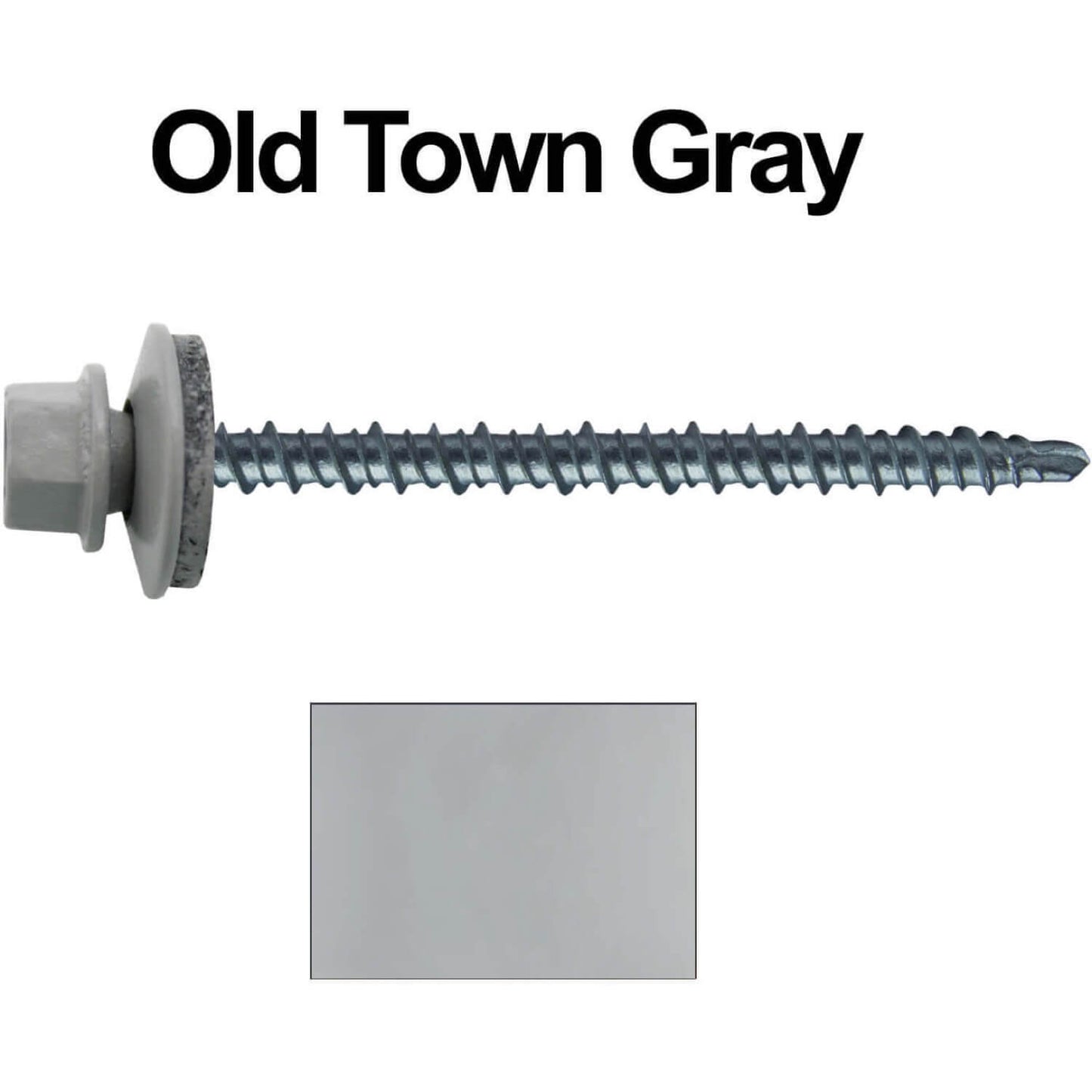 #10 x 3" Mini Driller Sheet Metal Roofing Screw - Hex Washer Head - Self starting metal to wood siding screws. EPDM washer. Colored head.
