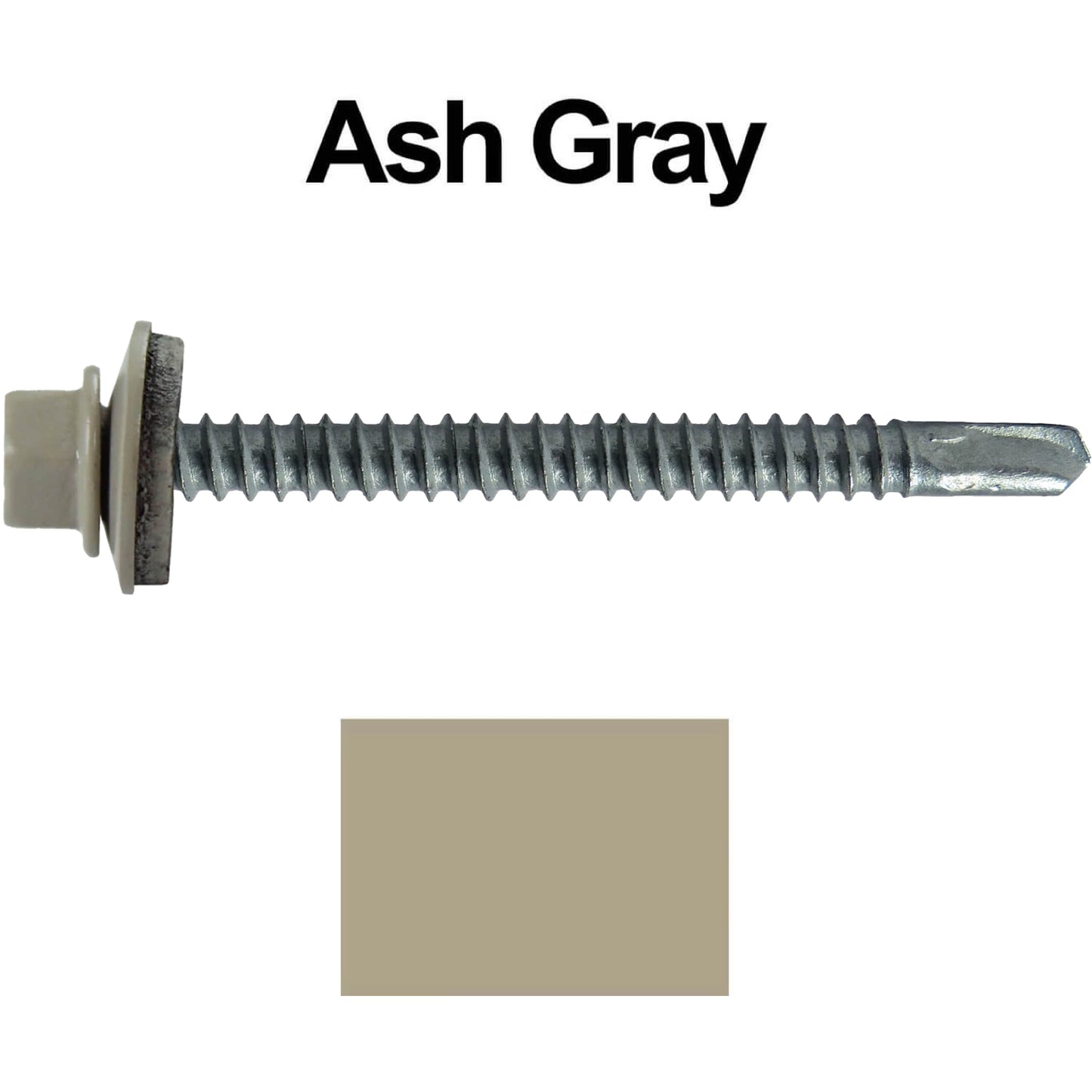 #12 X 3" Metal to Metal Type #3 Roofing Screws - Hex Washer Head - Self starting/self tapping - 5/8" EPDM washer. Colored head.