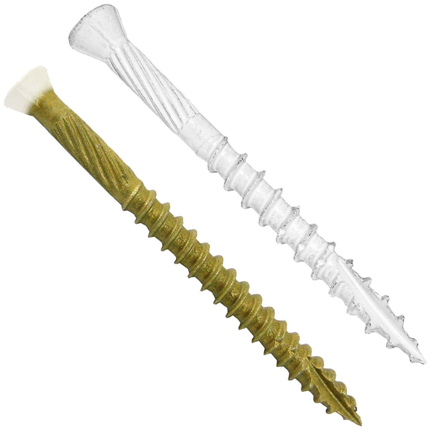 #9 Bronze Star WHITE TRIM HEAD Wood Screw Torx/Star Drive Head- Multipurpose Exterior Coated Torx/Star Drive Wood Screws