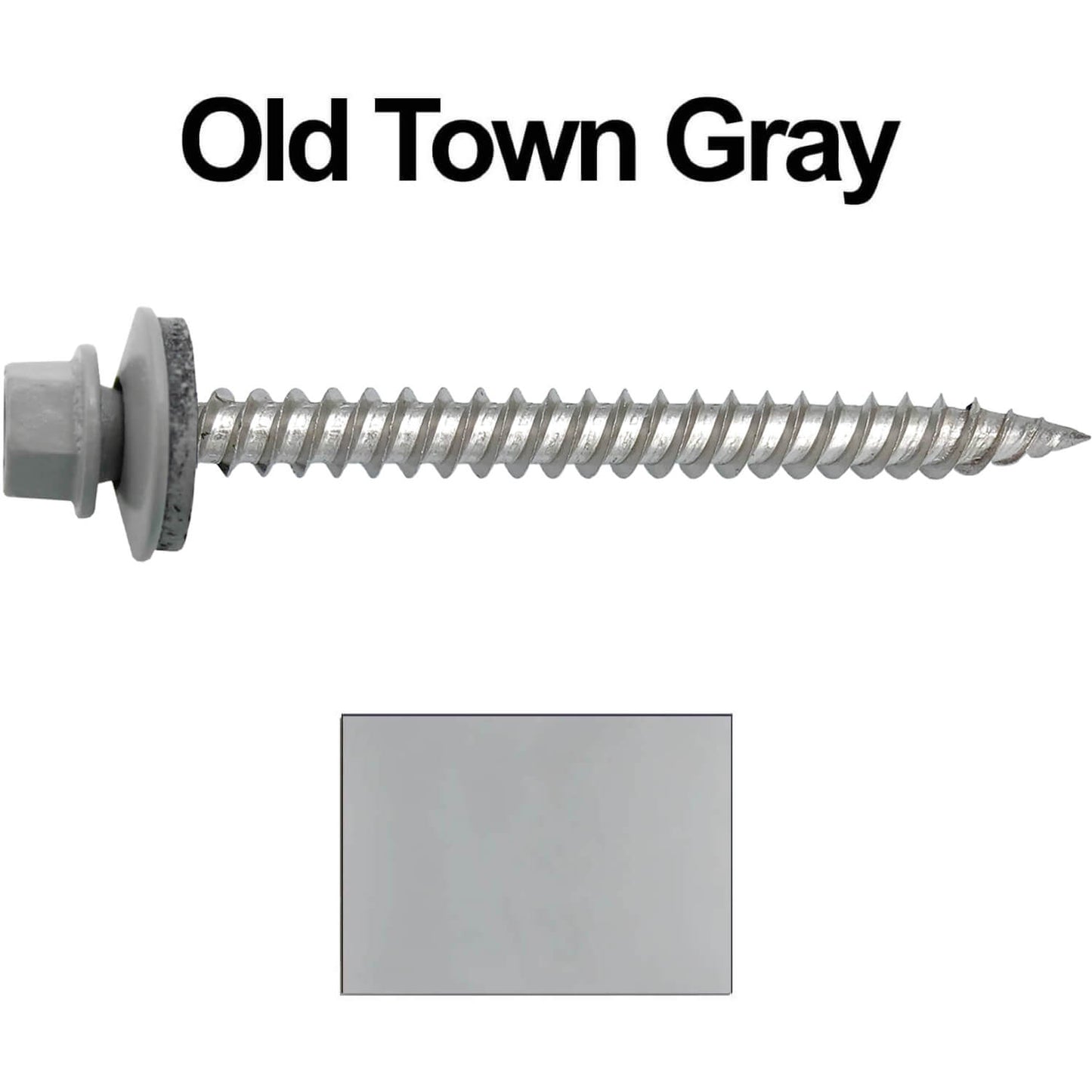 12 x 2-1/2" Stainless Steel Metal Roofing Screw - Hex Washer Head - Self starting/self tapping - EPDM washer. Colored head.