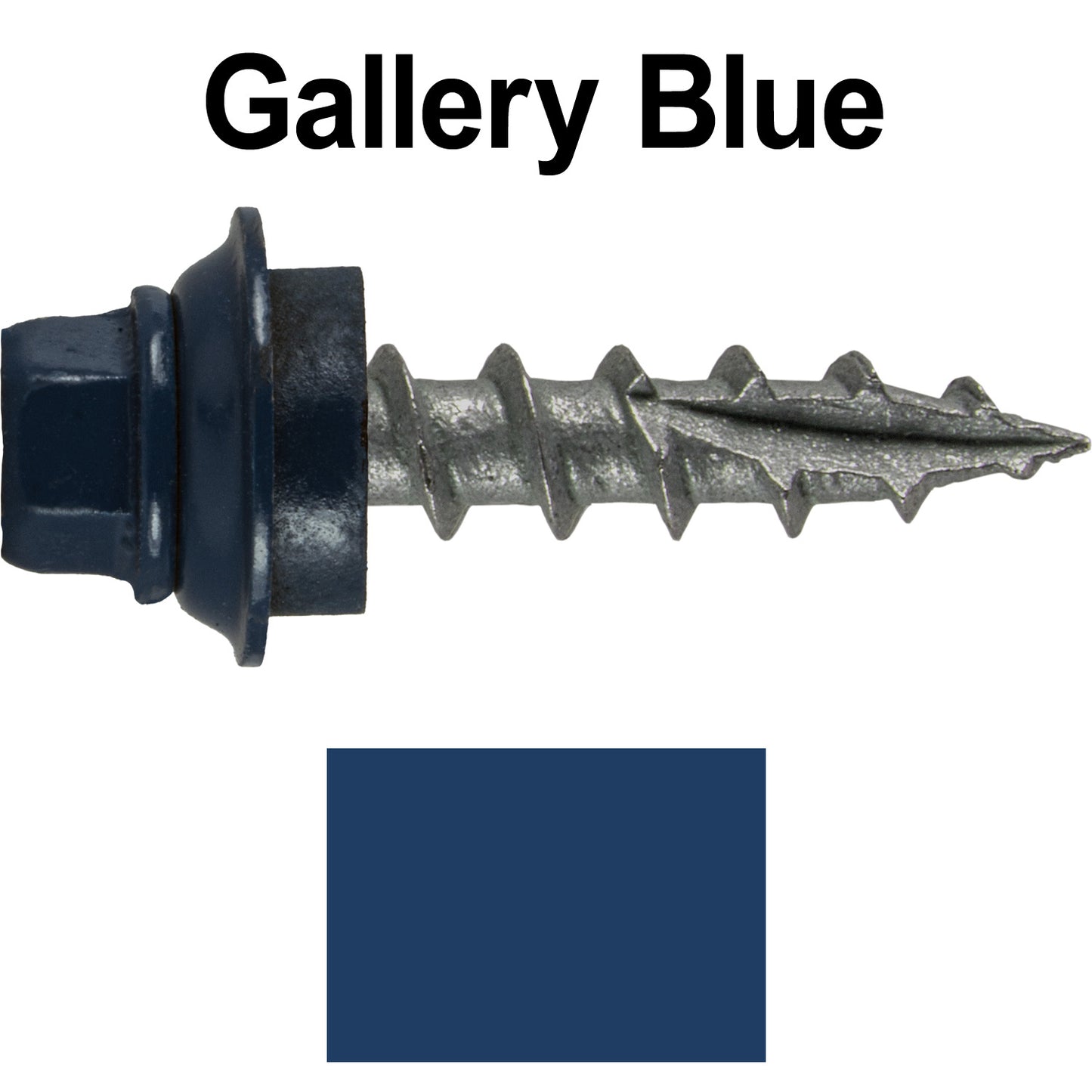 12 X 1" Metal Roofing Screws For OSB and Plywood - Galvanized Metal to Wood Type 17 Tip - 1/4" Hex Head - Assembled EPDM Washer