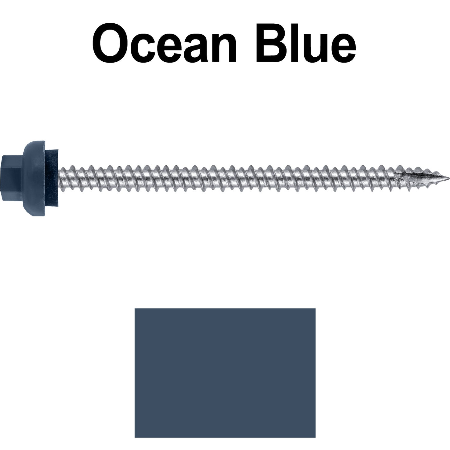 10 X 3“ HI-LO Zinc Aluminum Cap Metal Roofing Screws - Hex Washer Head - Self starting/self tapping - EPDM washer. Colored head.