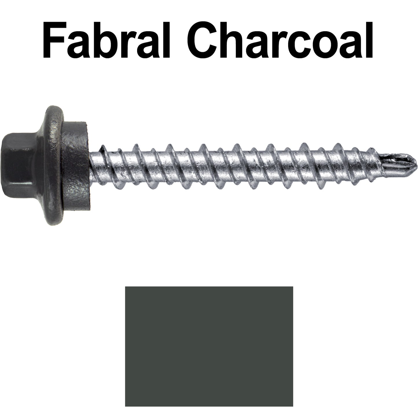 #10 x 1-1/2" Stainless Steel Mini Driller Sheet Metal Roofing Screw - Hex Washer Cap - Self starting metal to wood siding screws - EPDM washer. Colored head.