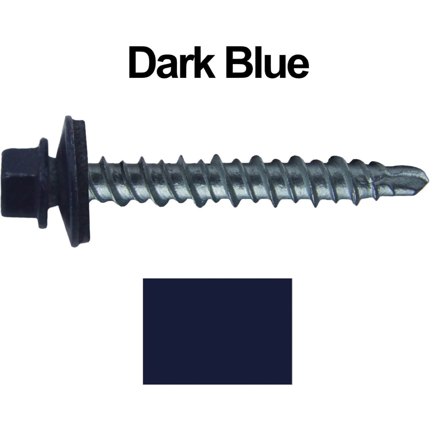 #10 x 1" Mini Driller Sheet Metal Roofing Screw - Hex Washer Head - Self starting metal to wood siding screws. EPDM washer. Colored head.