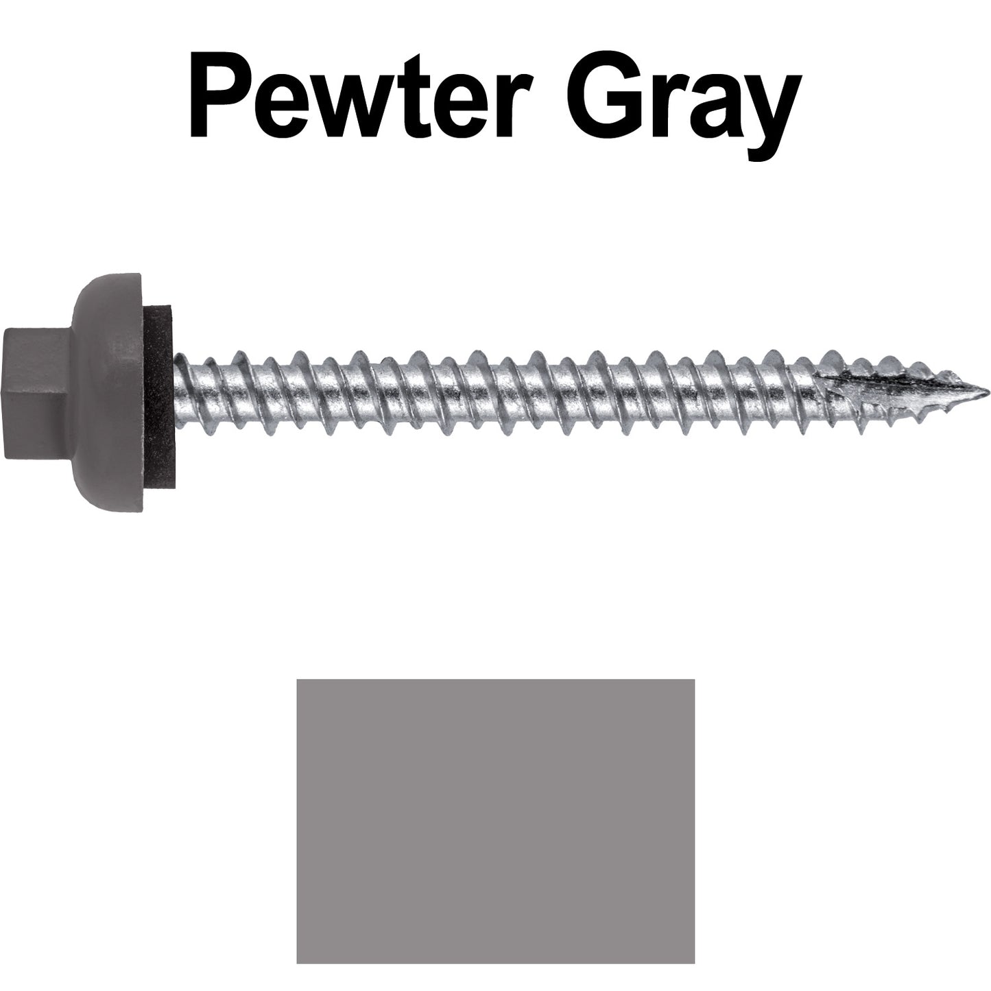10 X 2“ HI-LO Zinc Aluminum Cap Metal Roofing Screws - Hex Washer Head - Self starting/self tapping - EPDM washer. Colored head.