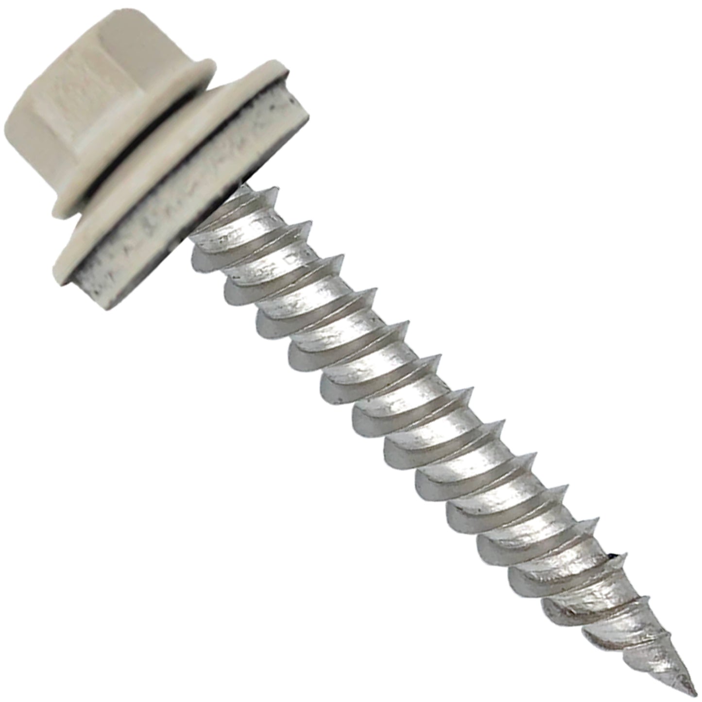 12 x 1-1/2" Stainless Steel Metal Roofing Screw - Hex Washer Head - Self starting/self tapping - EPDM washer. Colored head.
