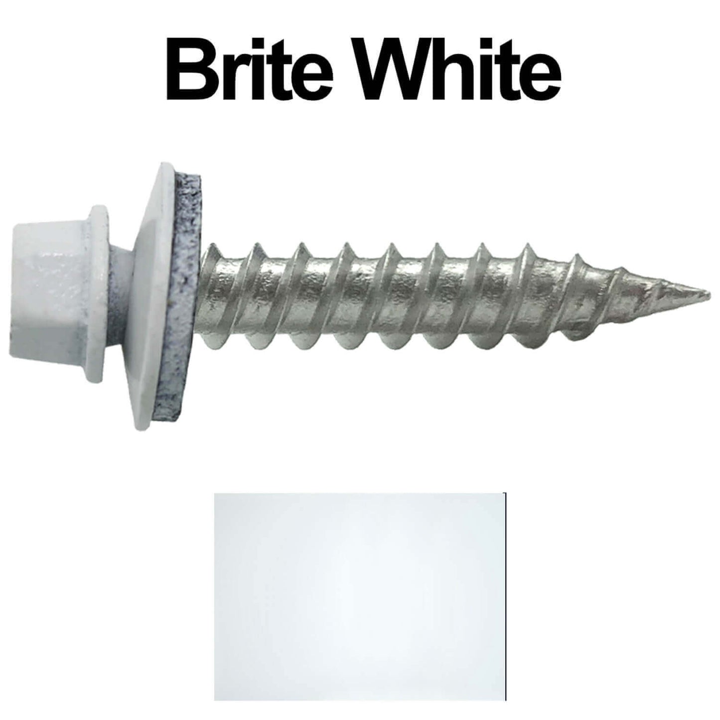 #9 x 1" Stainless Steel Metal Roofing Screws - Hex Washer Head - Self-Piercing (SP) tip metal to wood siding screws. EPDM washer. Colored head.