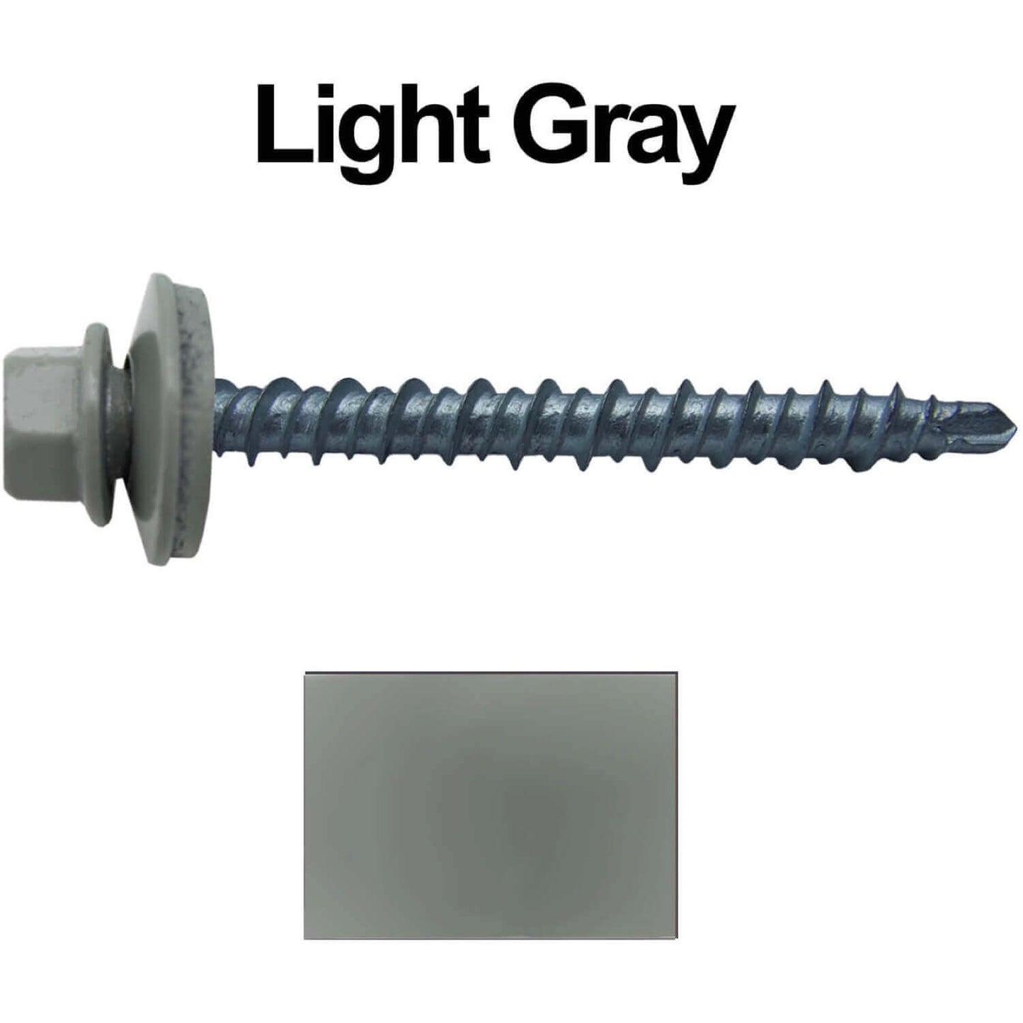 10 x 2" - Mini Driller Sheet Metal Roofing Screw - Hex Washer Head - Self starting metal to wood siding screws. EPDM washer. Colored head.