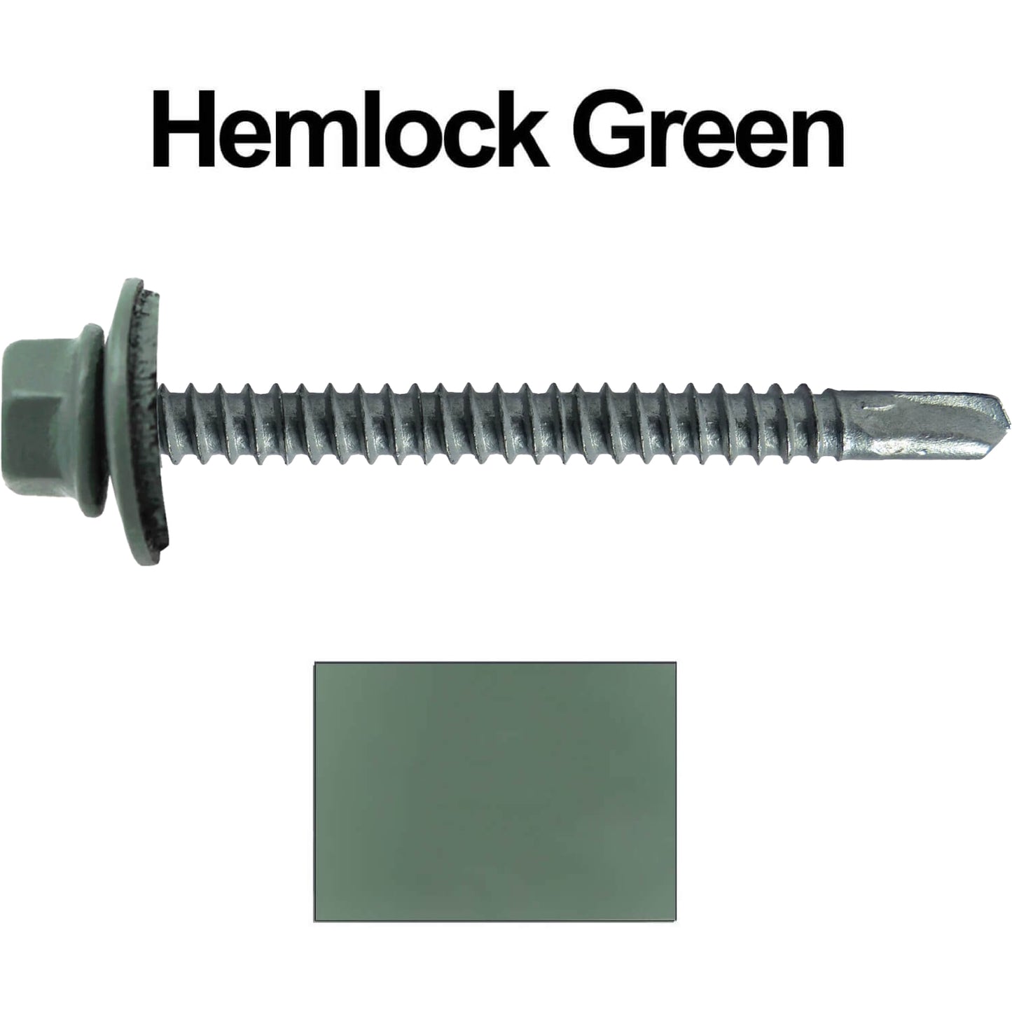 #12 X 3" Metal to Metal Type #3 Roofing Screws - Hex Washer Head - Self starting/self tapping - 5/8" EPDM washer. Colored head.