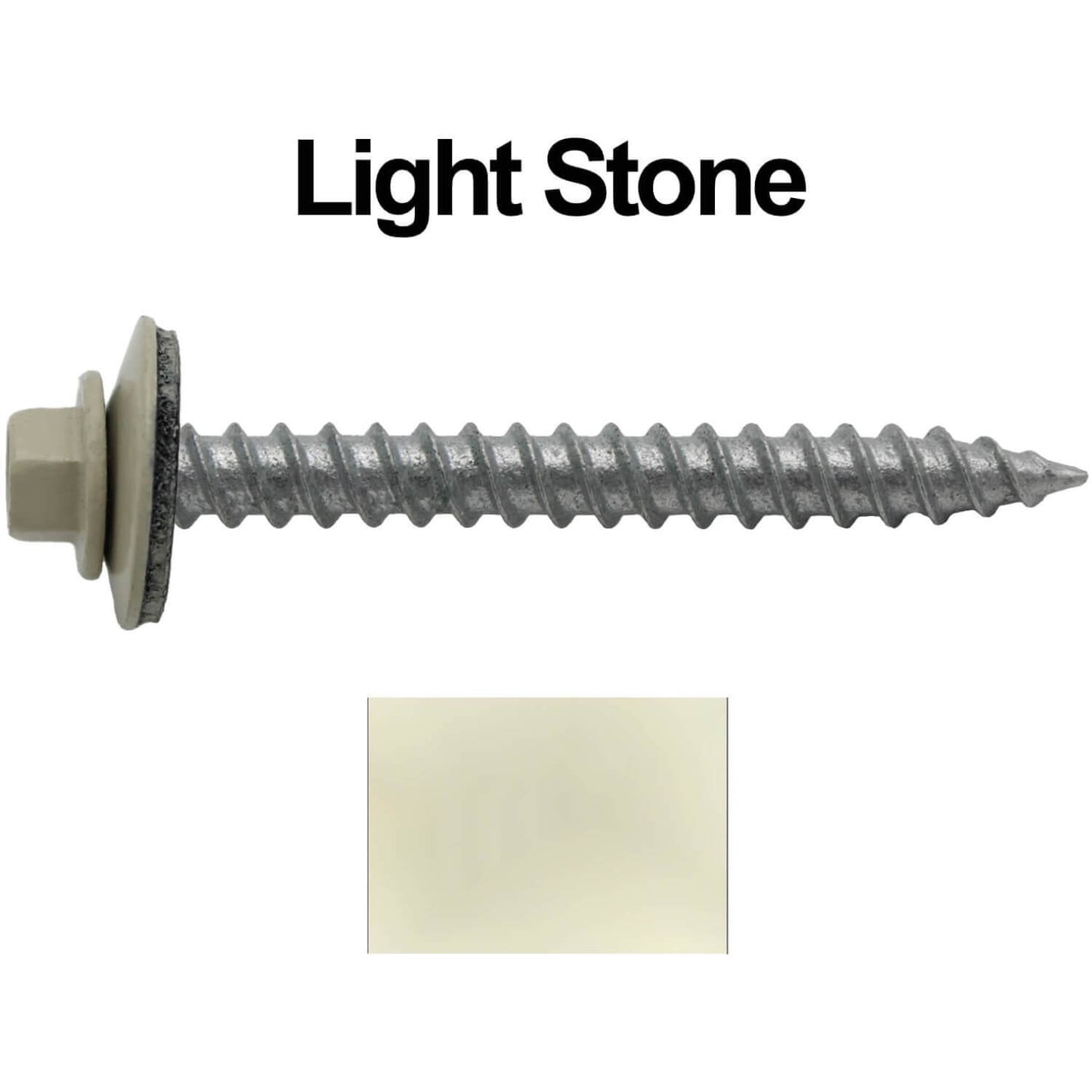 #12 x 2" RE-GRIP METAL ROOFING SCREWS - Hex Washer Head - Self starting/self tapping - EPDM washer. Colored head.