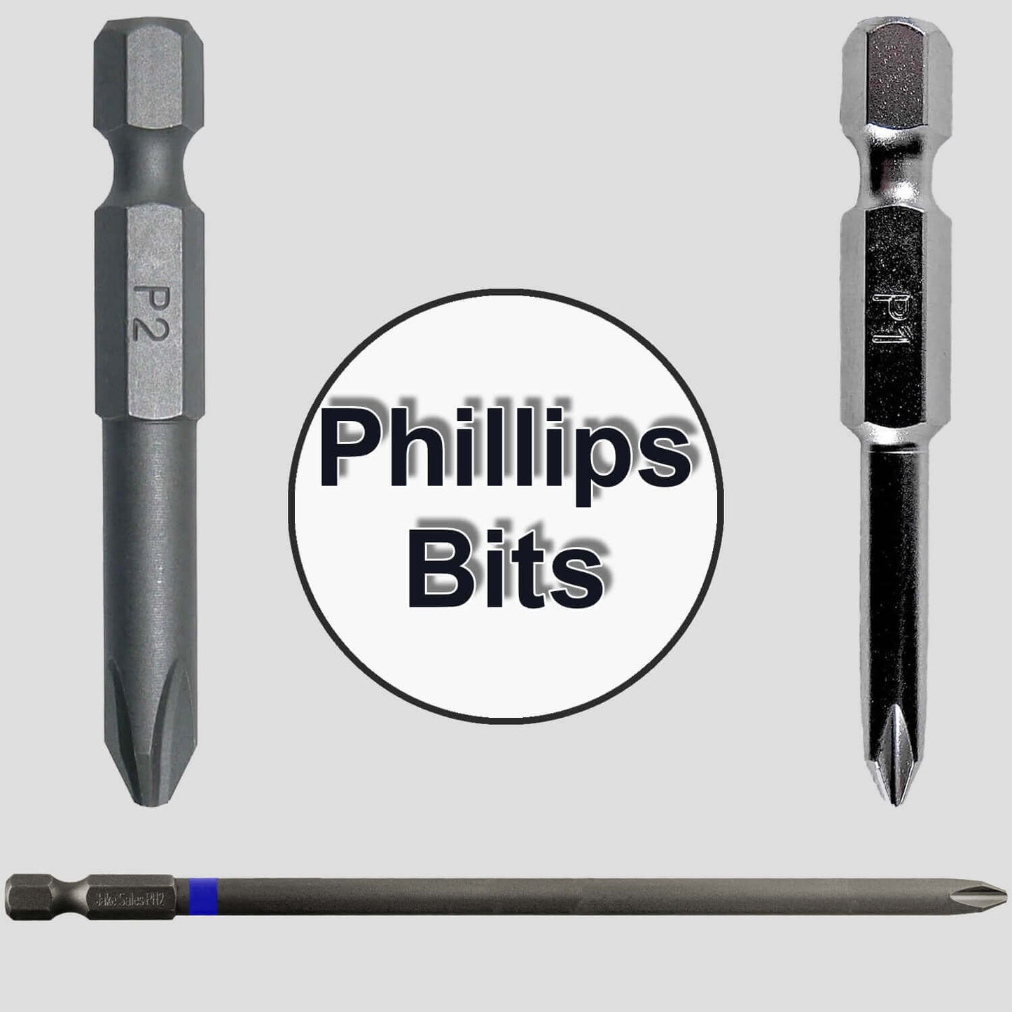 Phillips Driver Bits - with 1/4" Quick Change Shank