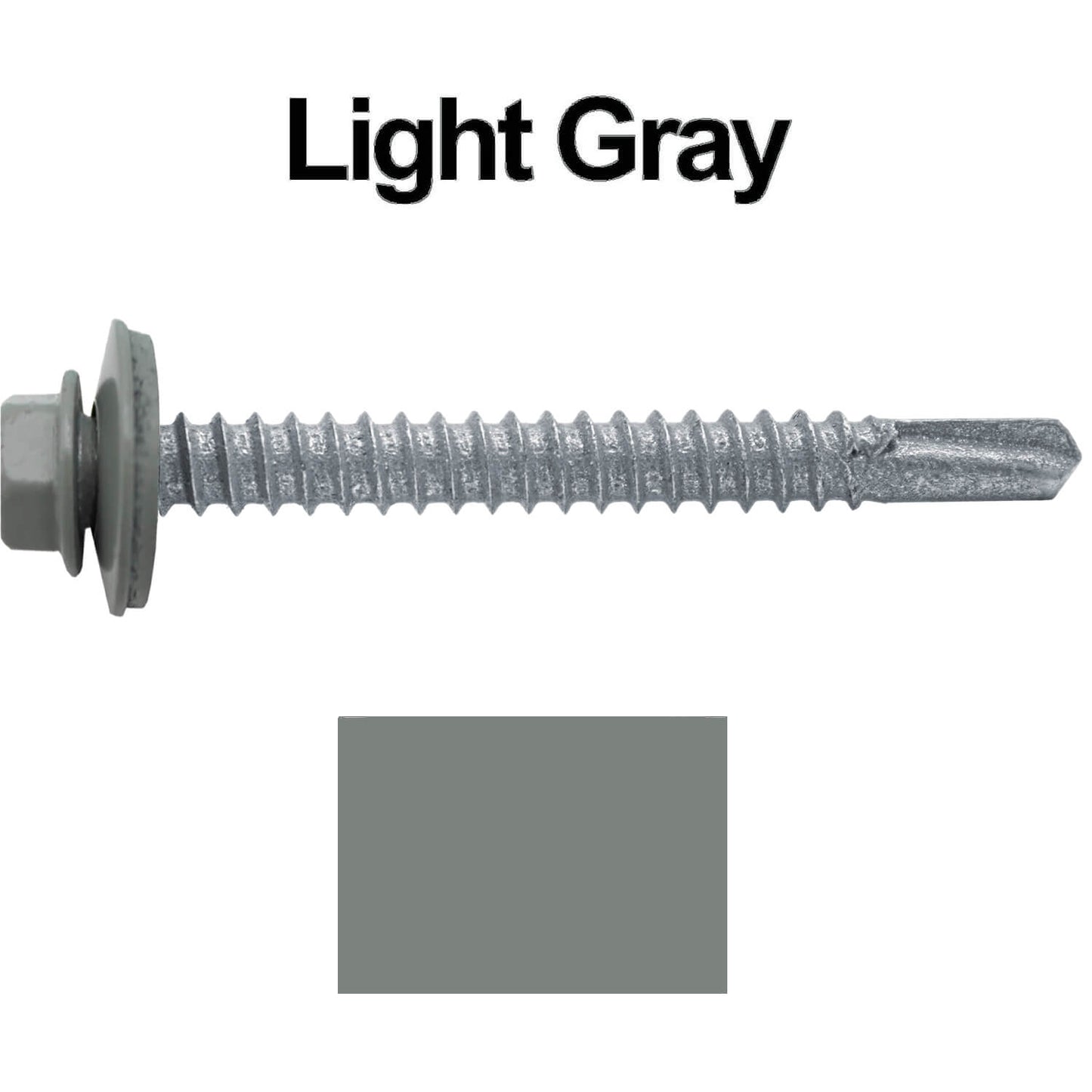#12 x 2" Metal to Metal Type #3 Metal Roofing Screws - Hex Head Drill Point - 9/16" EPDM Washer.