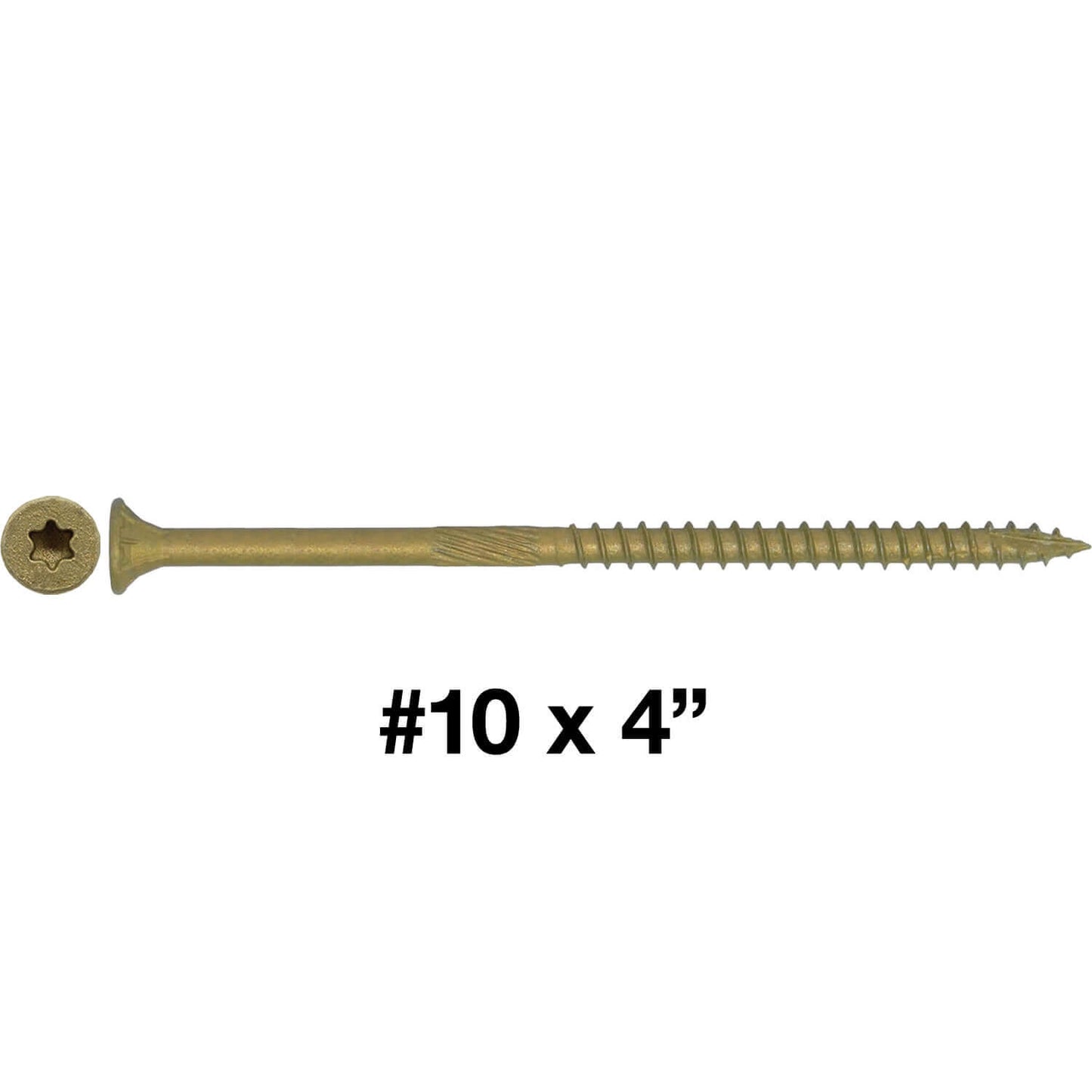 #10 x 2" - 6" Bronze Exterior Coated Wood Screw Torx/Star Drive Head - Multipurpose Exterior Coated Torx/Star Drive Wood Screws