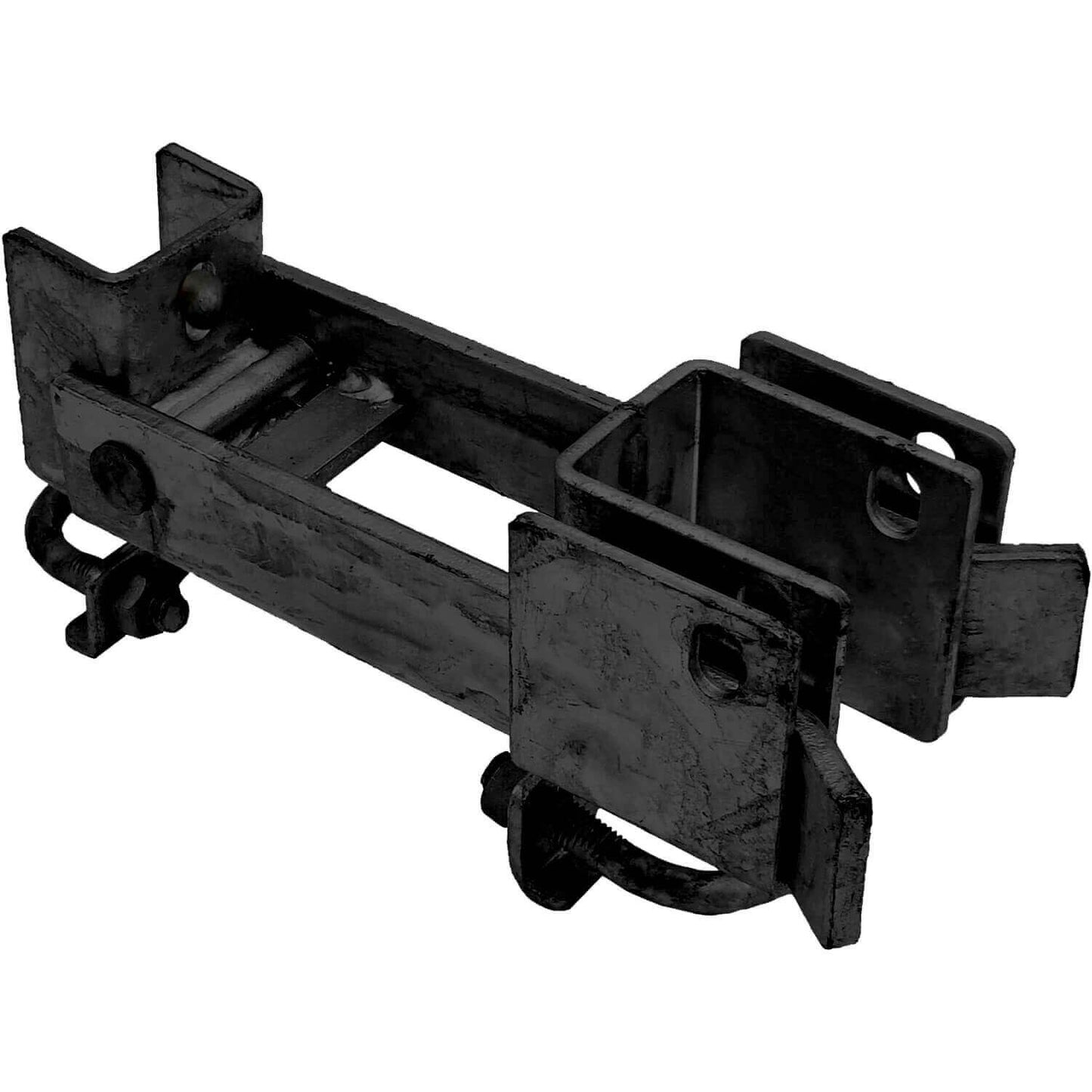 Black Chain Link Residential And Commercial Strong Arm Double Gate Latch - Latches Two Gates Together without the Need of a Drop Rod