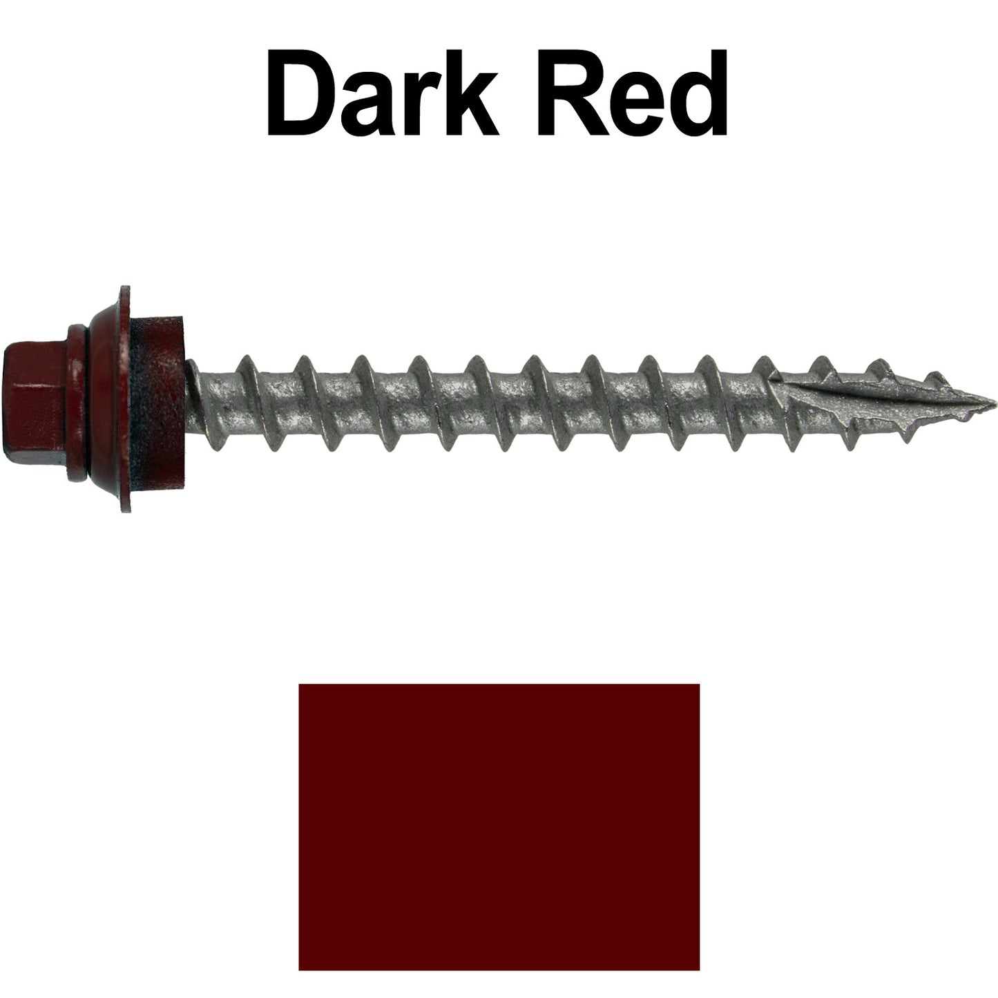 12 X 2" Metal Roofing Screws For OSB and Plywood - Galvanized Metal to Wood Type 17 Tip - 1/4" Hex Head - Assembled EPDM Washer