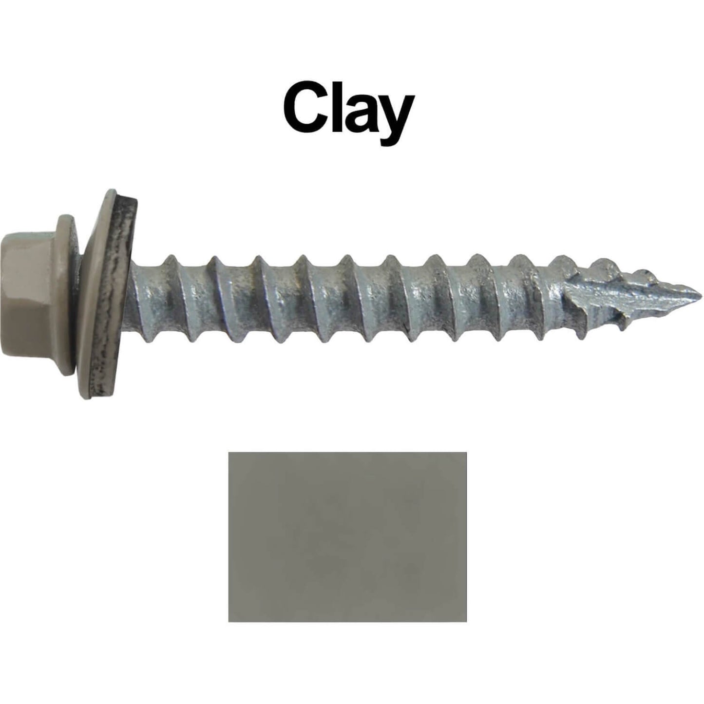 #14 x 1-1/2" Metal ROOFING SCREWS - Hex Washer Head - Self starting/self tapping - EPDM washer. Colored head.