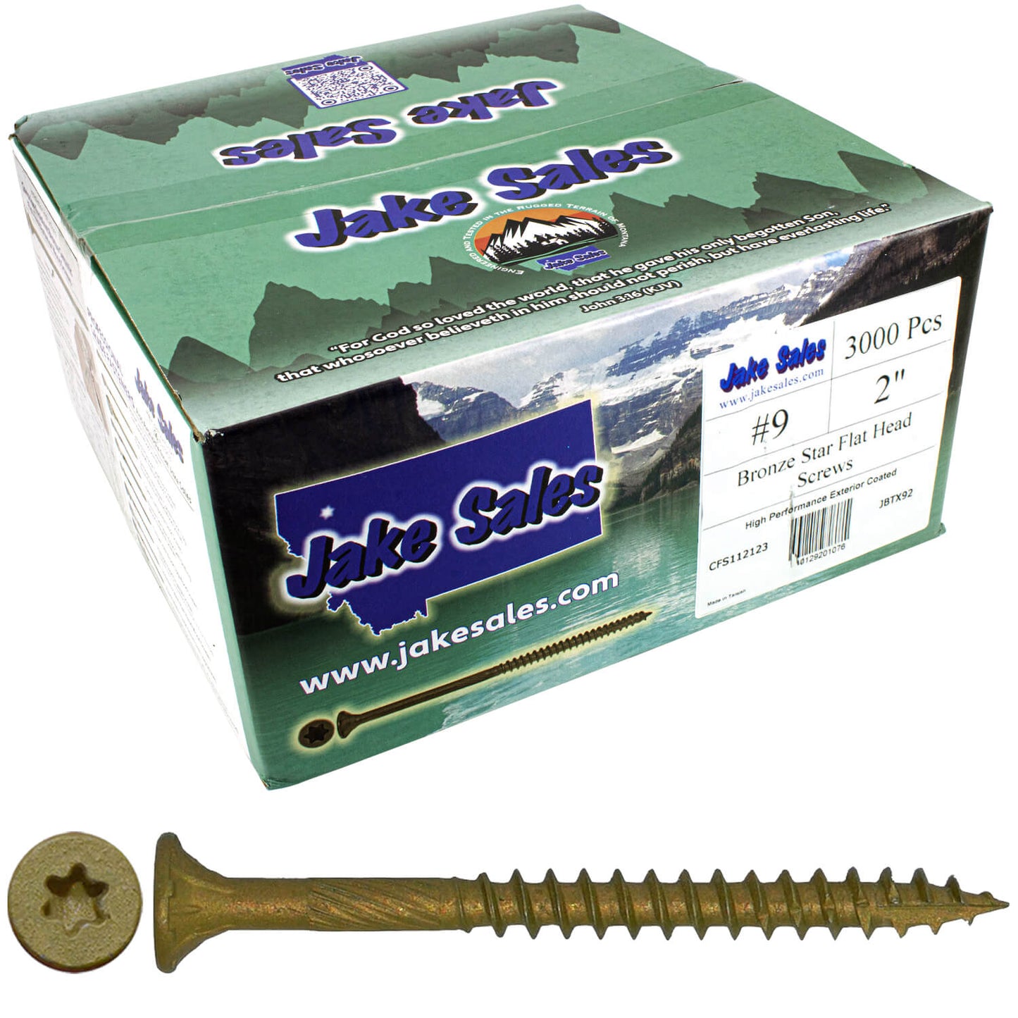 #9 x 1-1/2" - 3-1/8" Bronze Exterior Coated Wood Screw Torx/Star Drive Head - Multipurpose Exterior Coated Torx/Star Drive Wood Screws