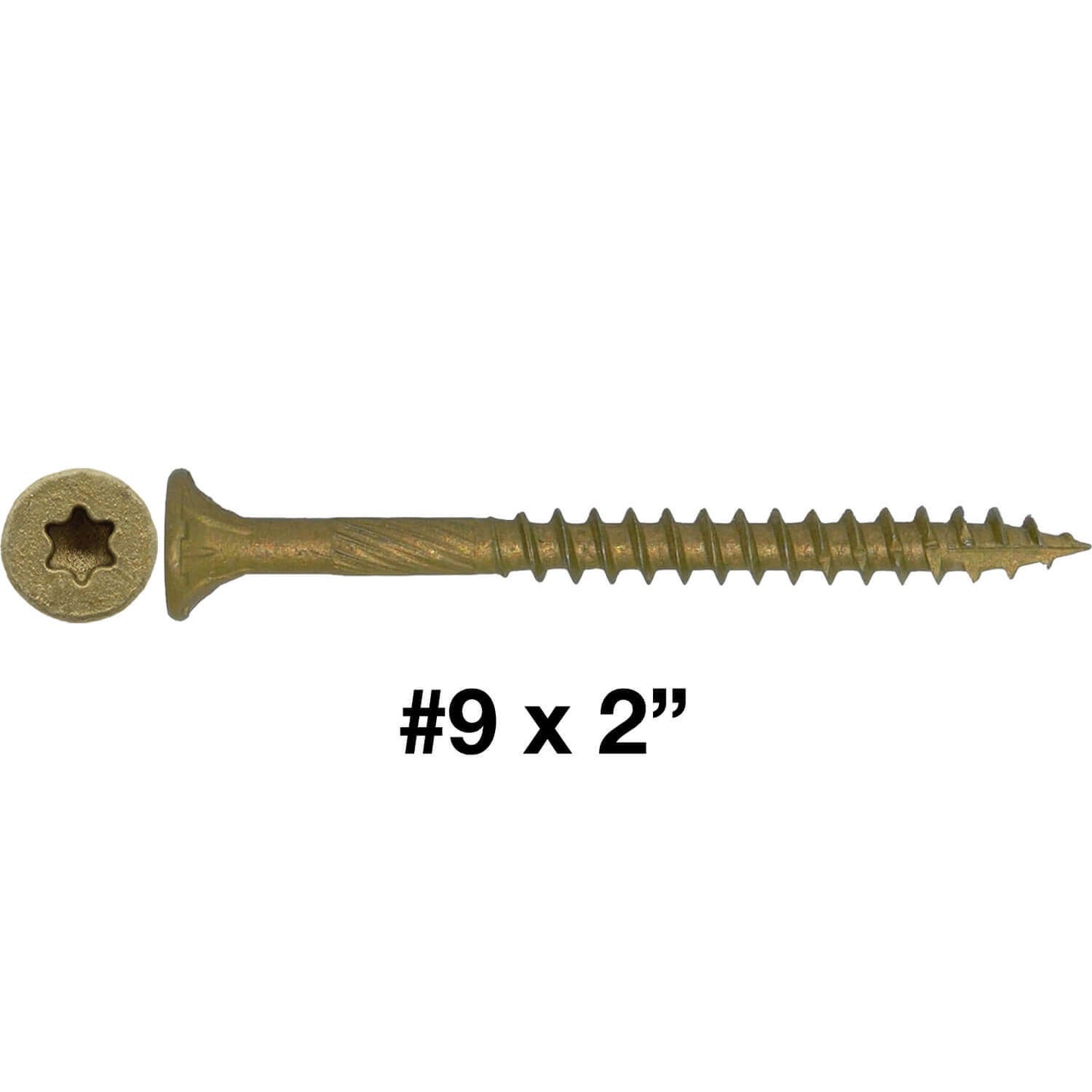 #9 x 1-1/2" - 3-1/8" Bronze Exterior Coated Wood Screw Torx/Star Drive Head - Multipurpose Exterior Coated Torx/Star Drive Wood Screws