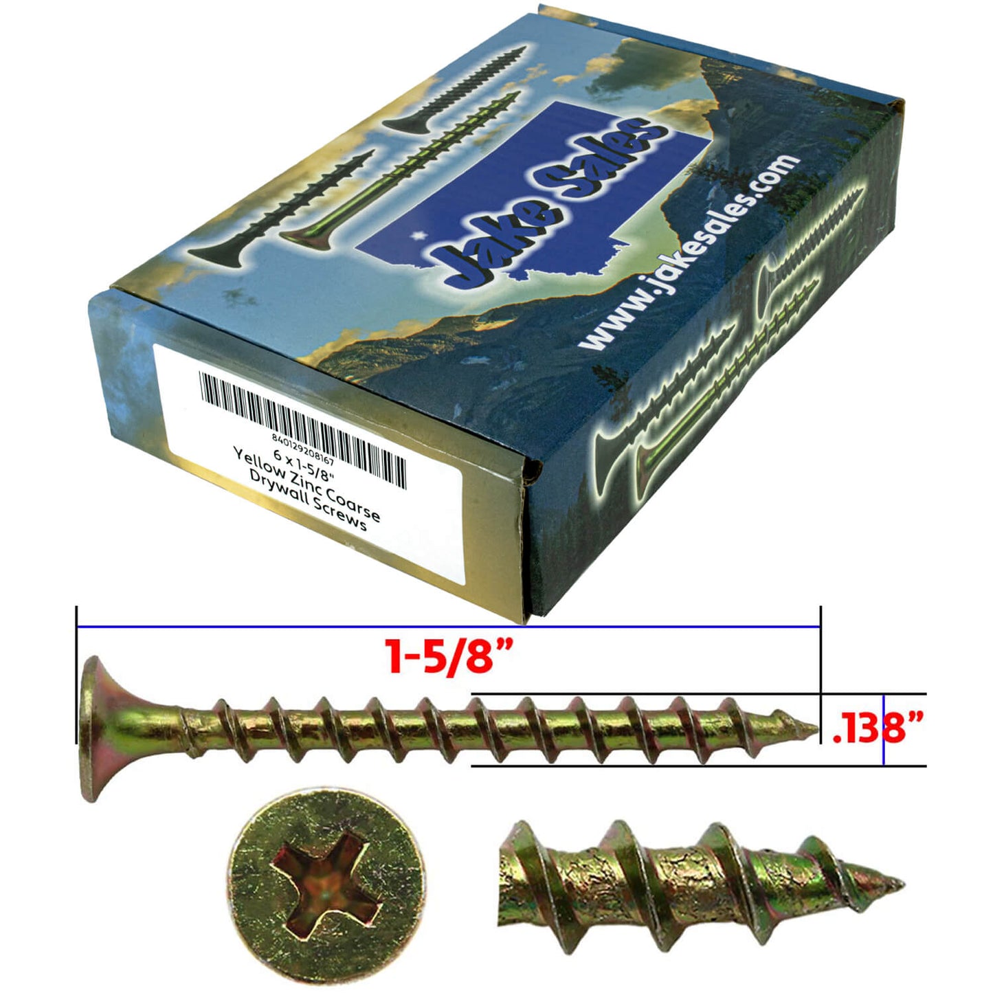 Yellow Zinc Coarse Thread Drywall, Gypsum board, Sheetrock, Plasterboard Screws. Use for all purpose wood screws