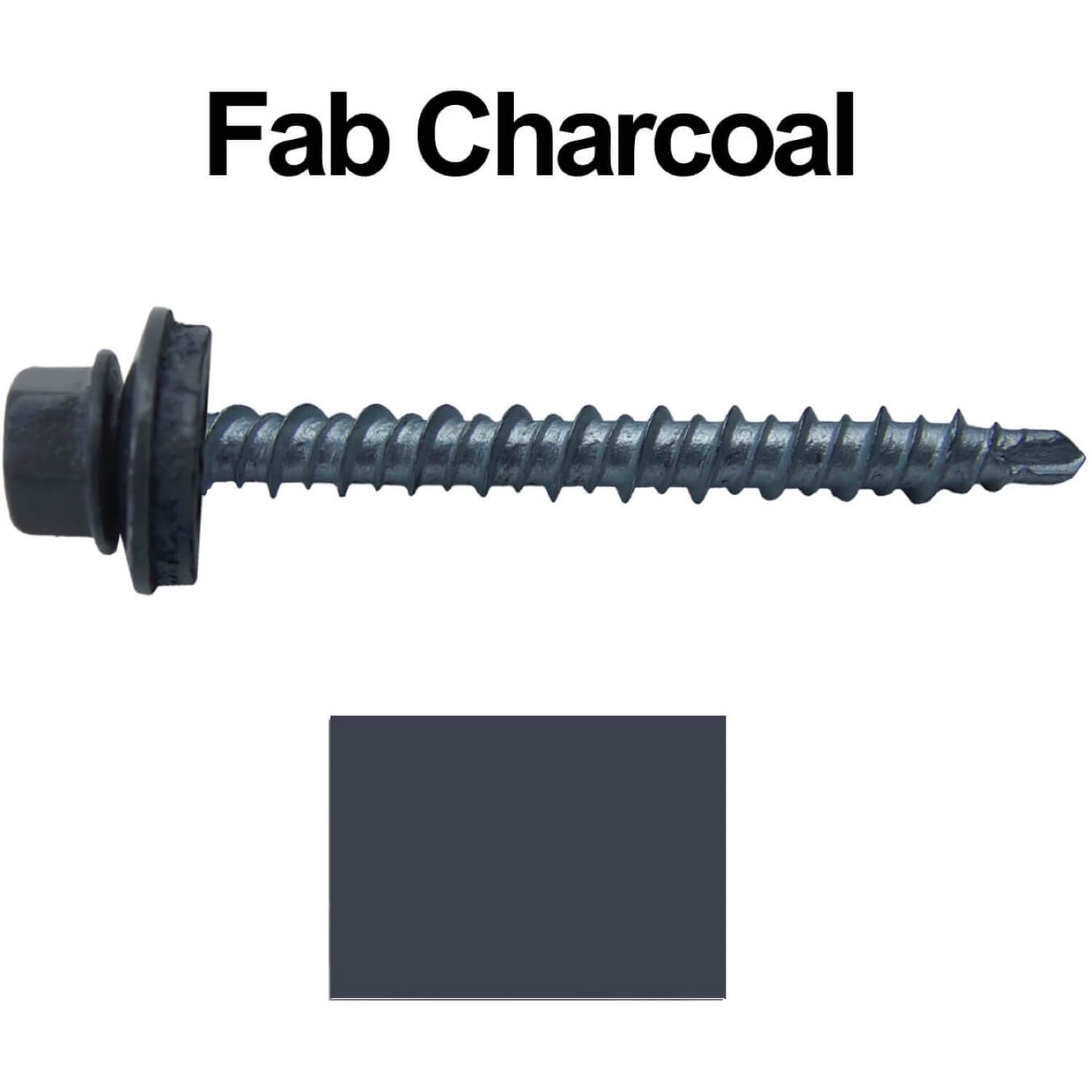 10 x 2" - Mini Driller Sheet Metal Roofing Screw - Hex Washer Head - Self starting metal to wood siding screws. EPDM washer. Colored head.