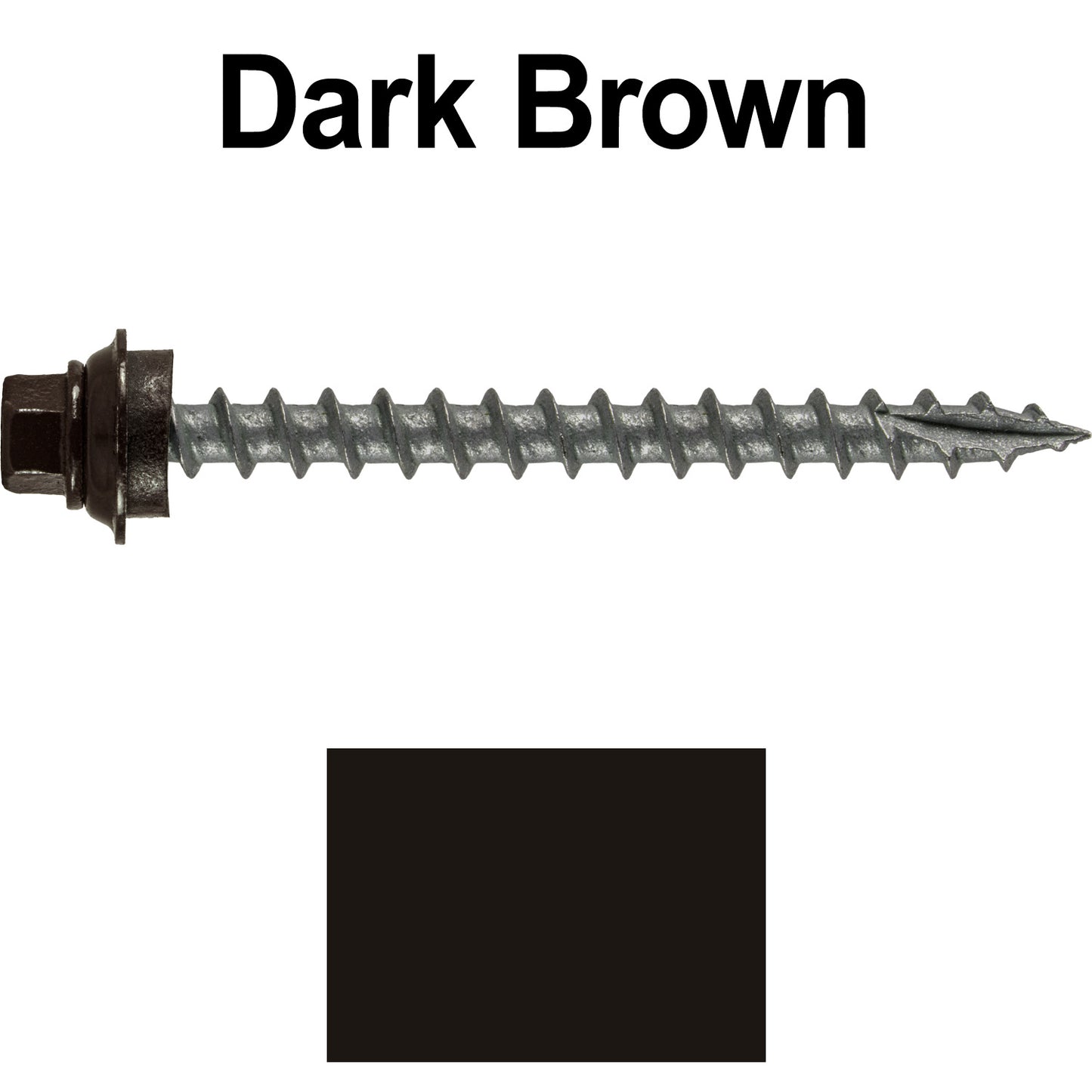 12 X 2-1/2" Metal Roofing Screws For OSB and Plywood - Galvanized Metal to Wood Type 17 Tip - 1/4" Hex Head - Assembled EPDM Washer