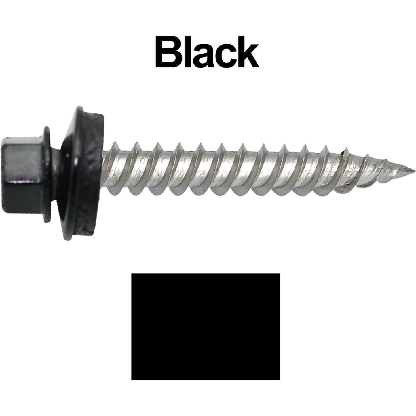 12 x 1-1/2" Stainless Steel Metal Roofing Screw - Hex Washer Head - Self starting/self tapping - EPDM washer. Colored head.