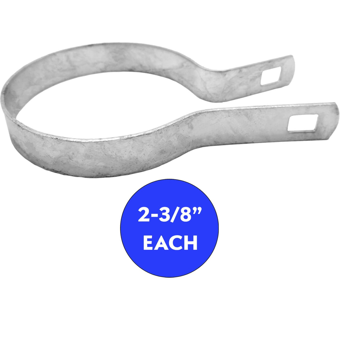 Tension Band for Chain Link Fence - Manufactured from Galvanized Steel to Prevent Rust. Tension Bands Wrap Around the Pipe on the Fence and Attach to a Tension Bar Holding the Chain Link Mesh