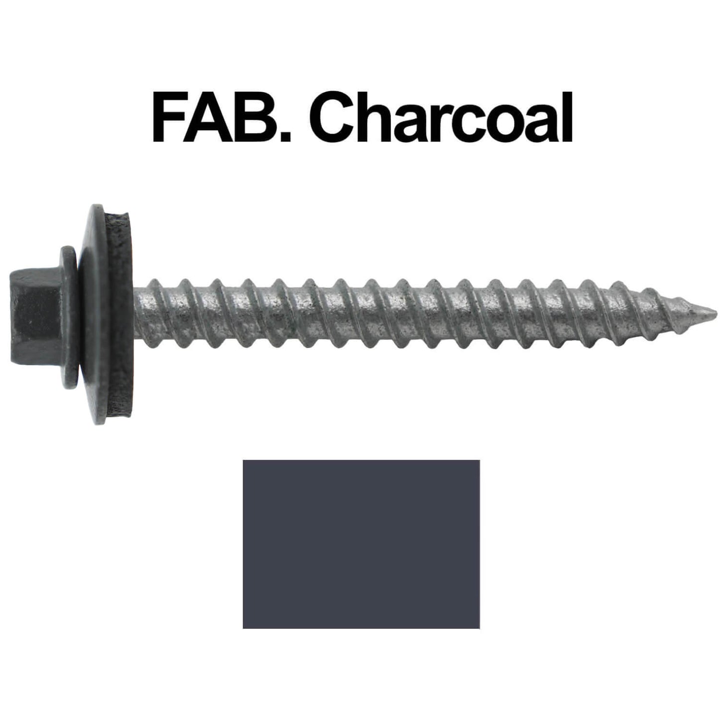 #12 x 2" RE-GRIP METAL ROOFING SCREWS - Hex Washer Head - Self starting/self tapping - EPDM washer. Colored head.
