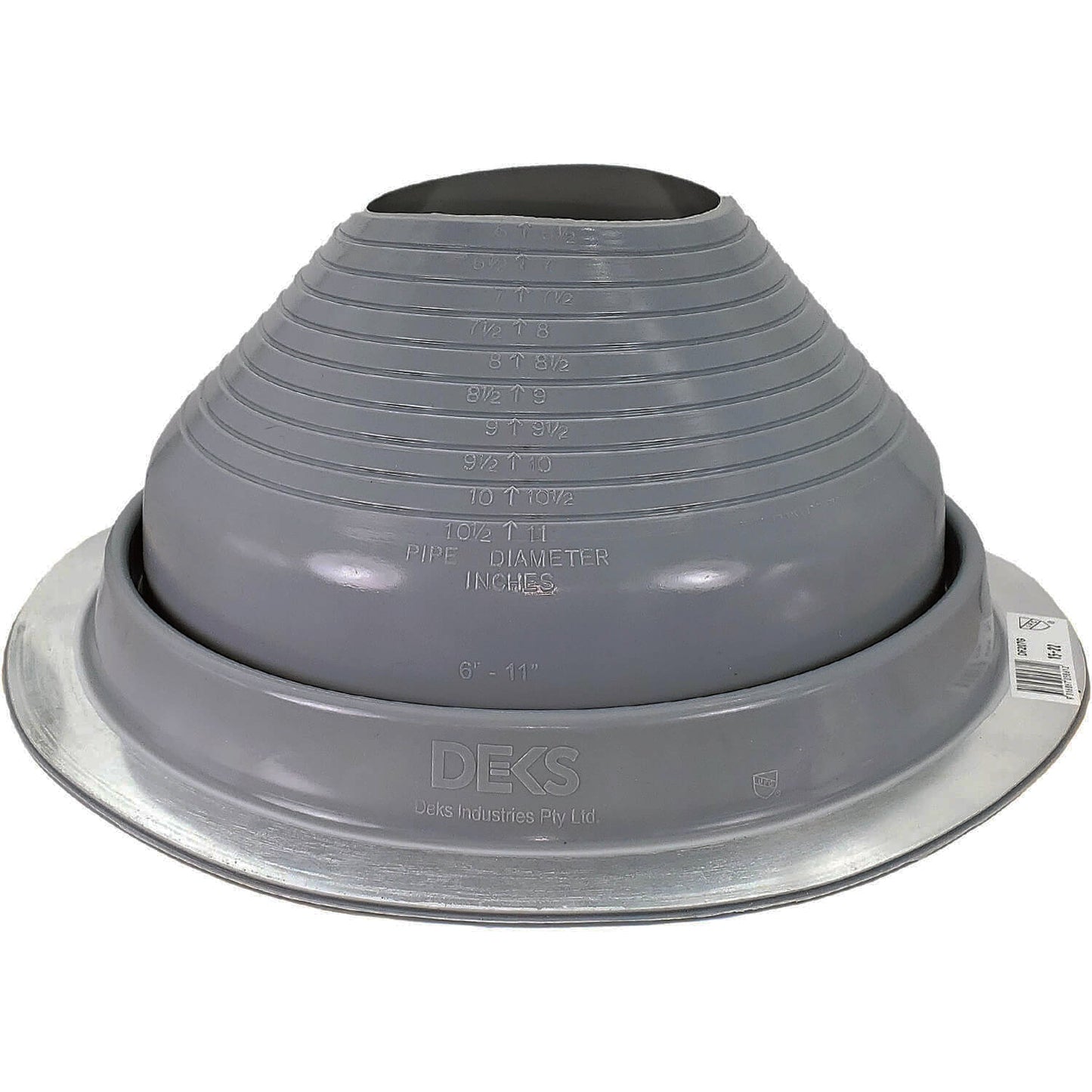 Dektite GRAY Round HIGH TEMPERATURE Silicone Flexible Pipe Flashing Dektite: Metal Roof Jack Pipe Boot - Metal Roofing Pipe Flashing