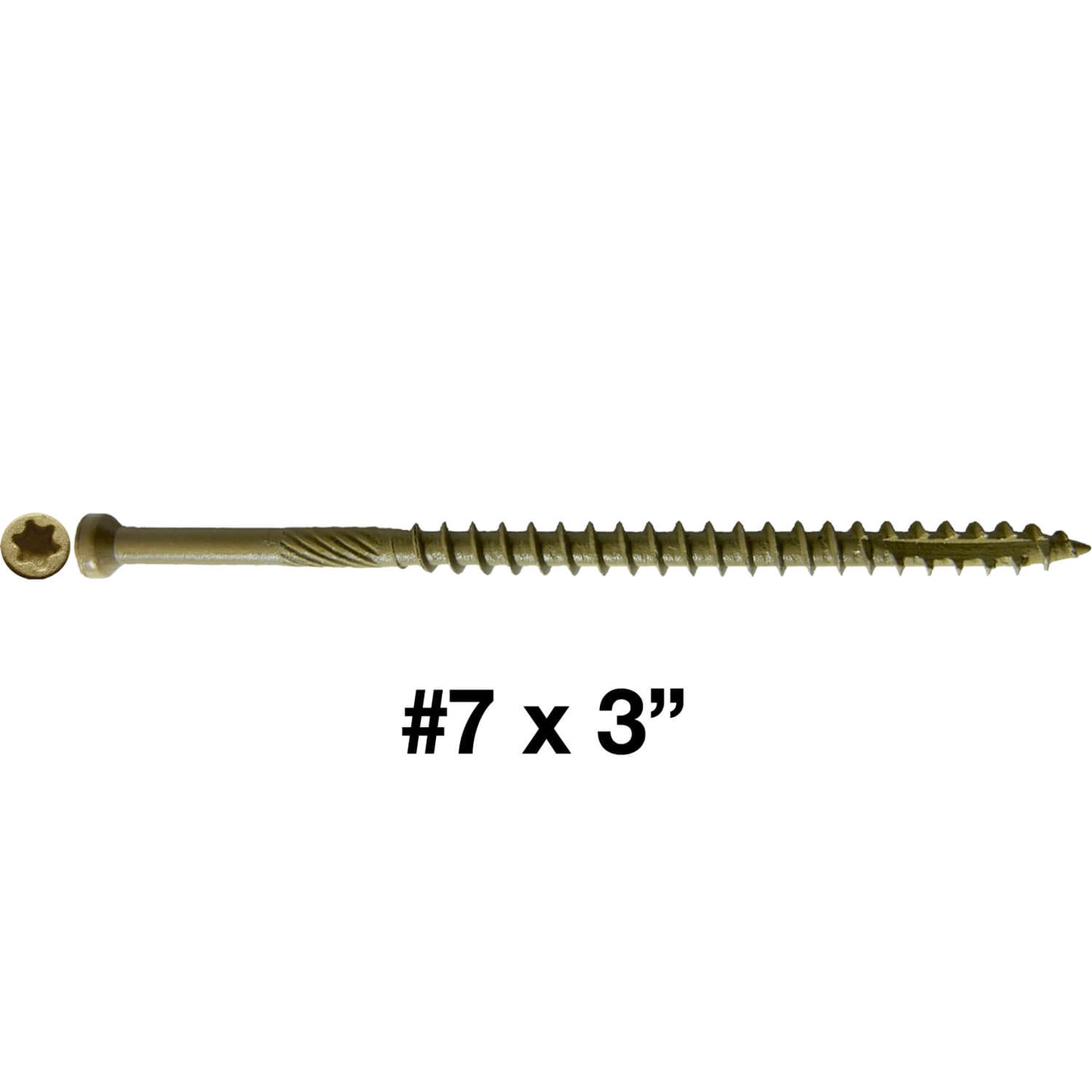 #7 Bronze Coated Multipurpose Wood Screw Torx/Star Tiny Finish Head - Exterior Coated - ACQ Compatible Wood Screws