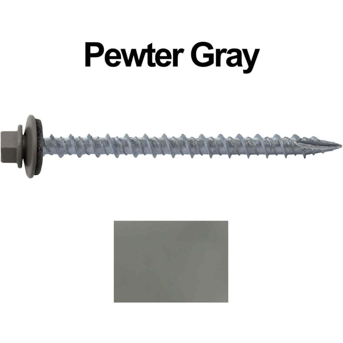 #10 x 2-1/2" Metal ROOFING SCREWS - Hex Washer Head - Self starting/self tapping - EPDM washer. Colored head.