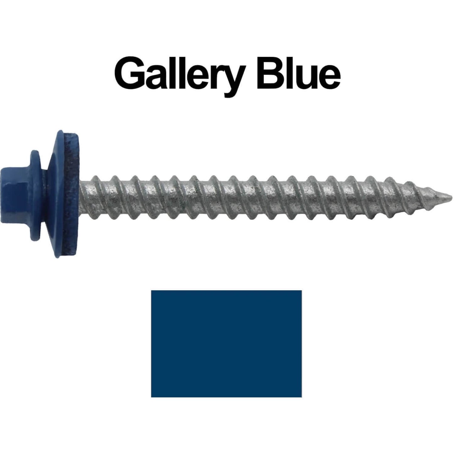#12 x 2" RE-GRIP METAL ROOFING SCREWS - Hex Washer Head - Self starting/self tapping - EPDM washer. Colored head.